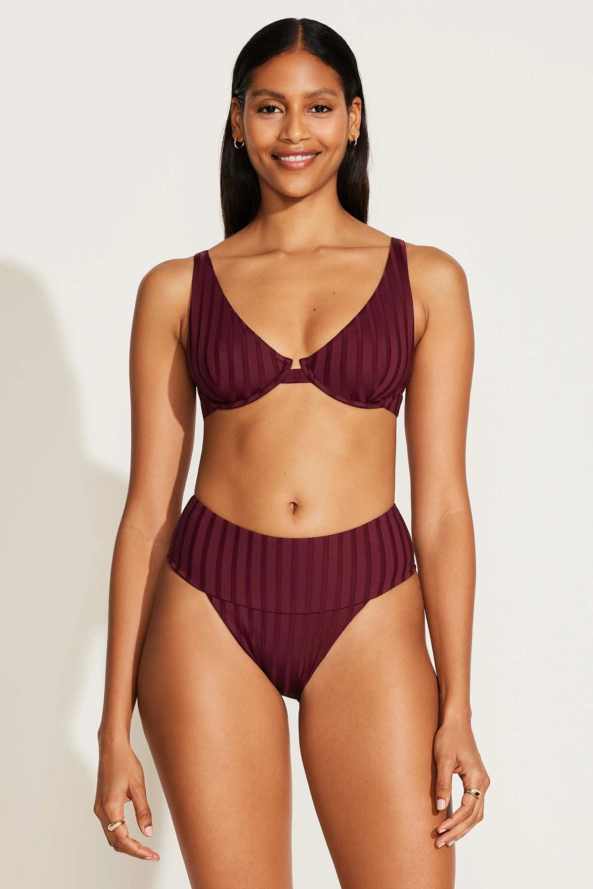 Emmi High Waist Bottom - Sangria SuperRib