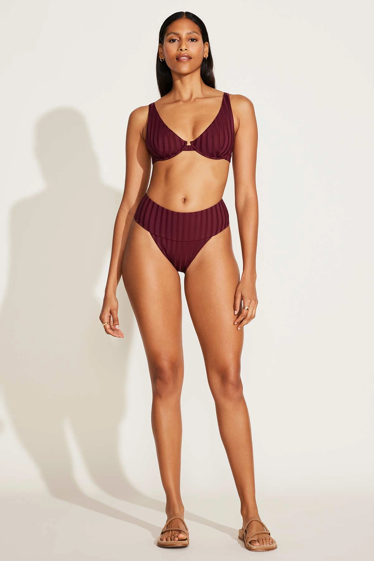 Emmi High Waist Bottom - Sangria SuperRib