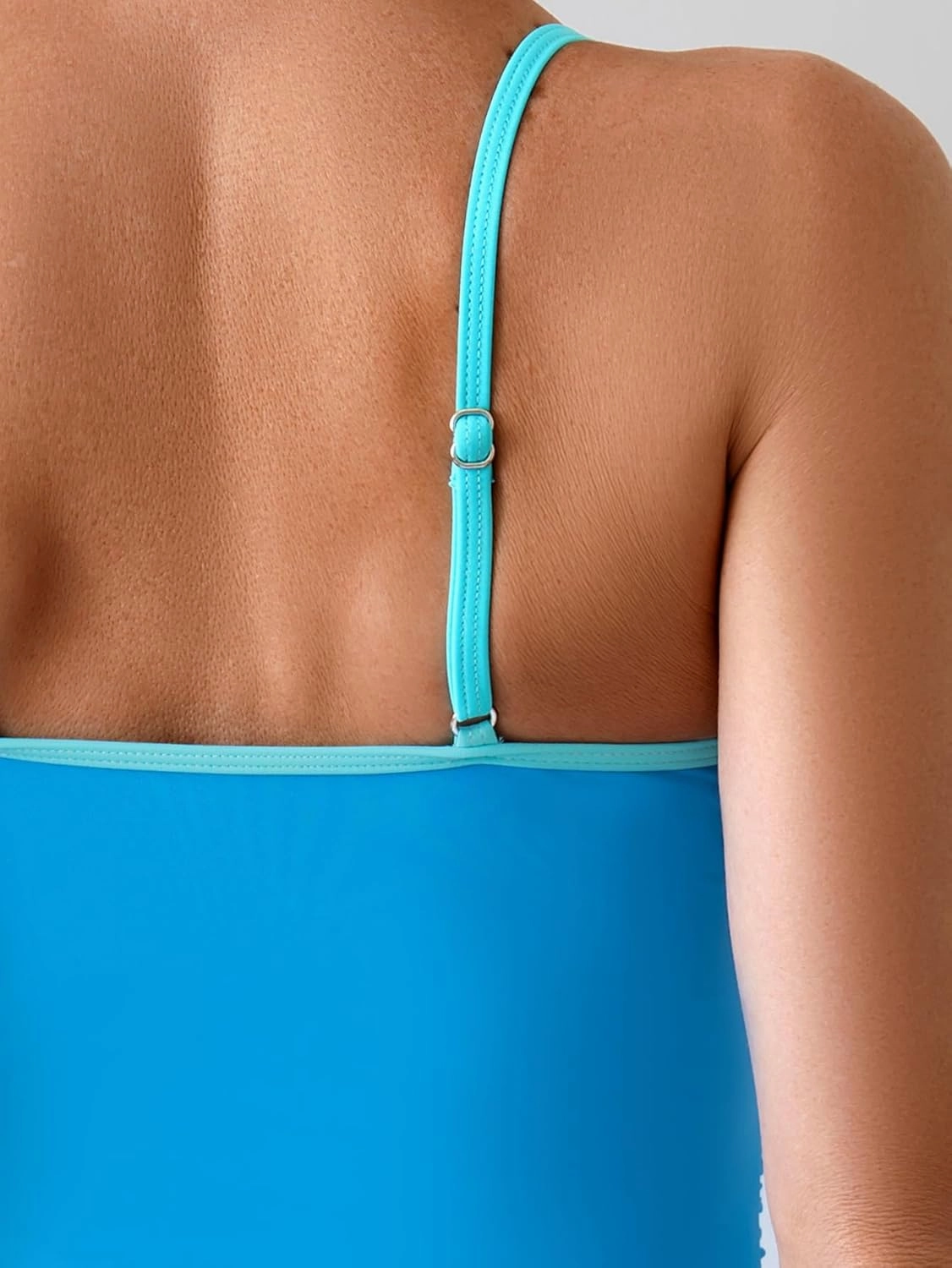 Eomenie Women's One Piece Swimsuit Tummy Control Slimming Bathing Suit Color Block Spaghetti Strap 1 Piece Swim Suit Swimwear
