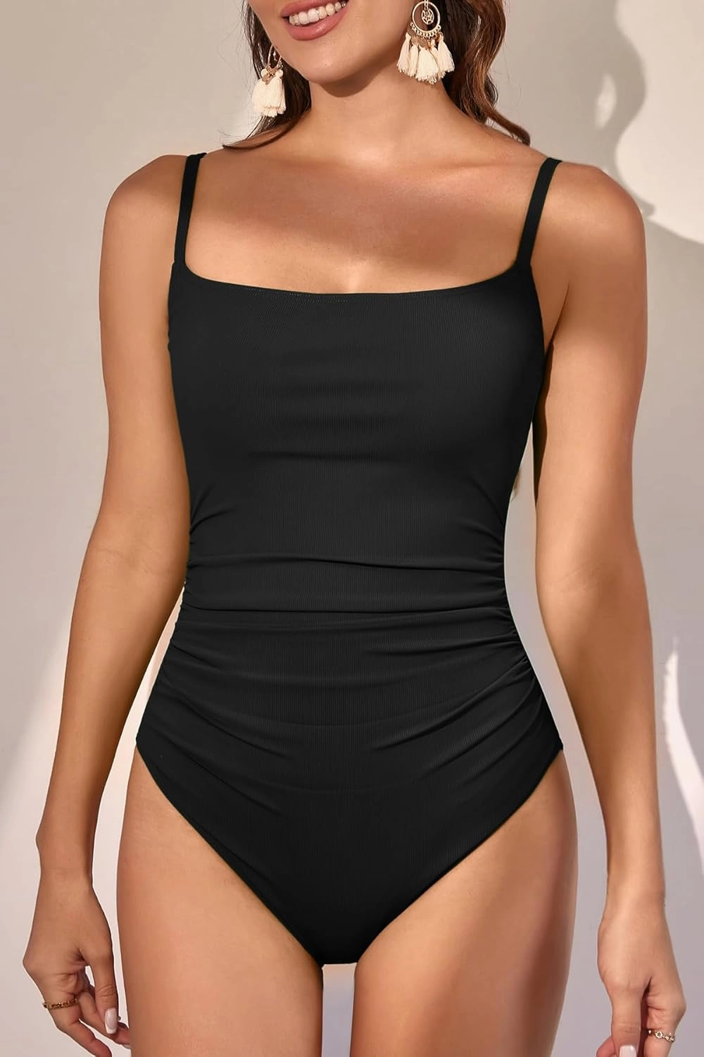 Eomenie Women's One Piece Swimsuits Tummy Control Ruched Bathing Suit 1 Piece Swimwear