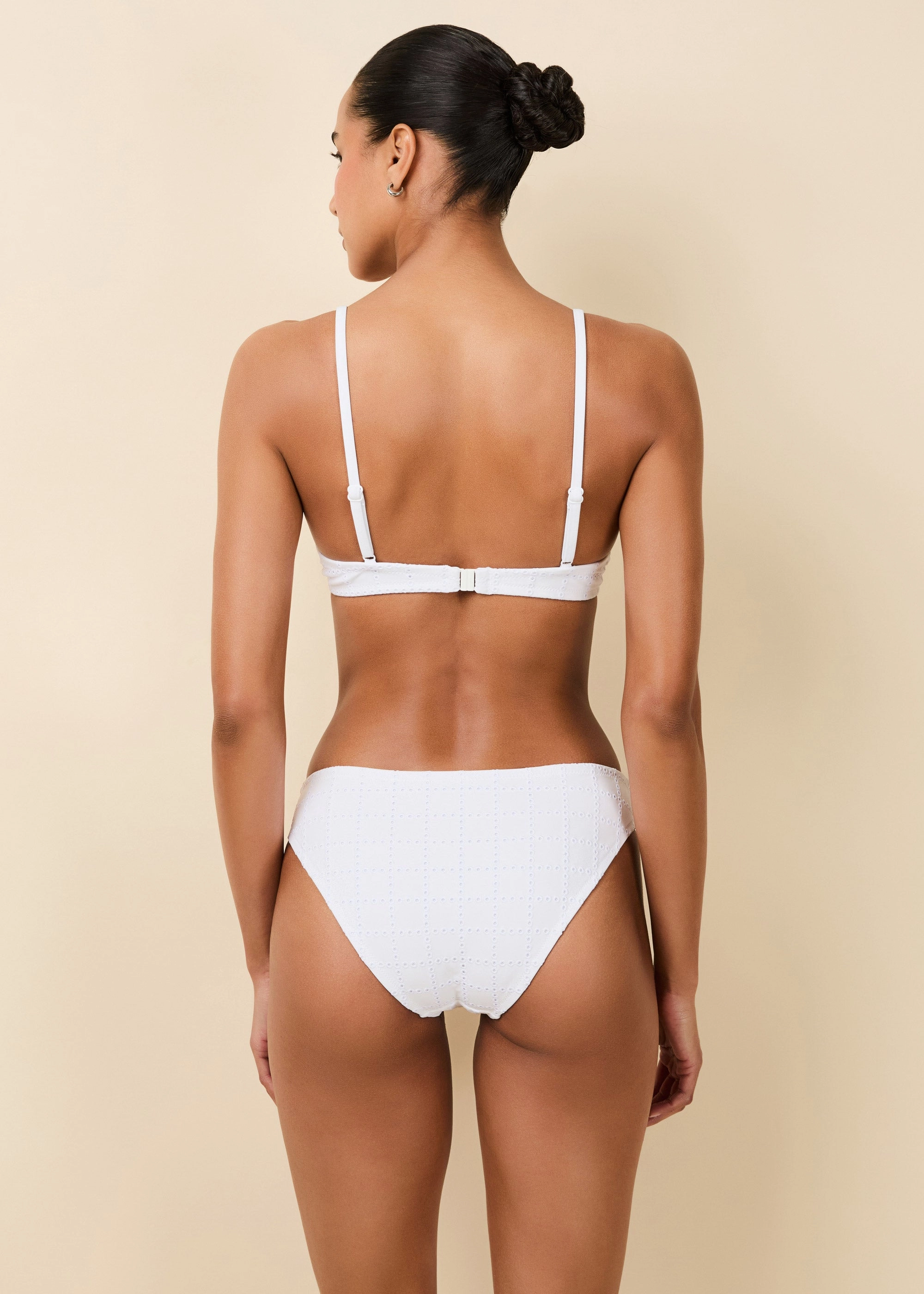 Eva Eyelet Bikini Top Optic White