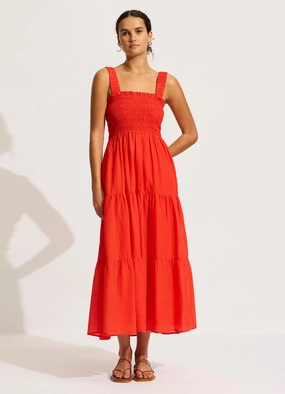 Faithful Midi Dress - Flame
