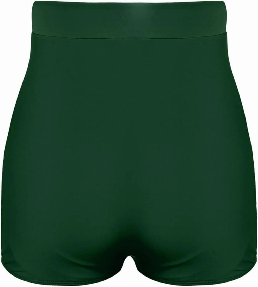 Firpearl Women's High Waisted Bikini Bottom 50s Ruched Boyleg Swim Shorts Tummy Control Swimsuit Bottom