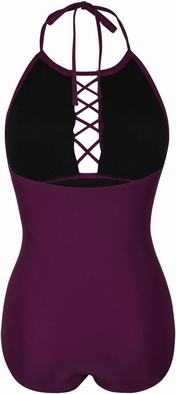Firpearl Women's One Piece Swimsuits High Neck Cutout Ruched Tummy Control Swimwear