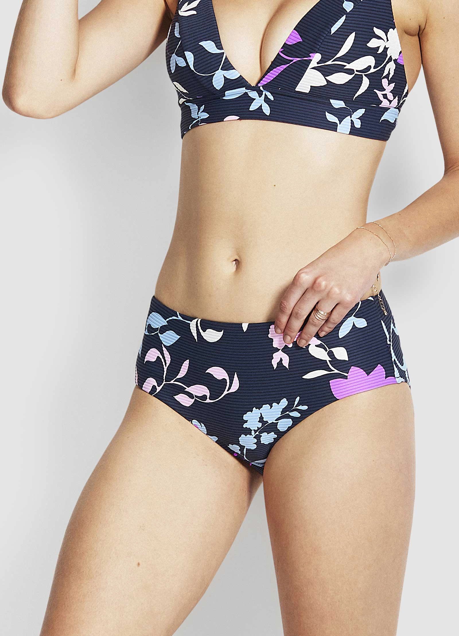 Florence Wide Side Retro Bikini Pants - Indigo