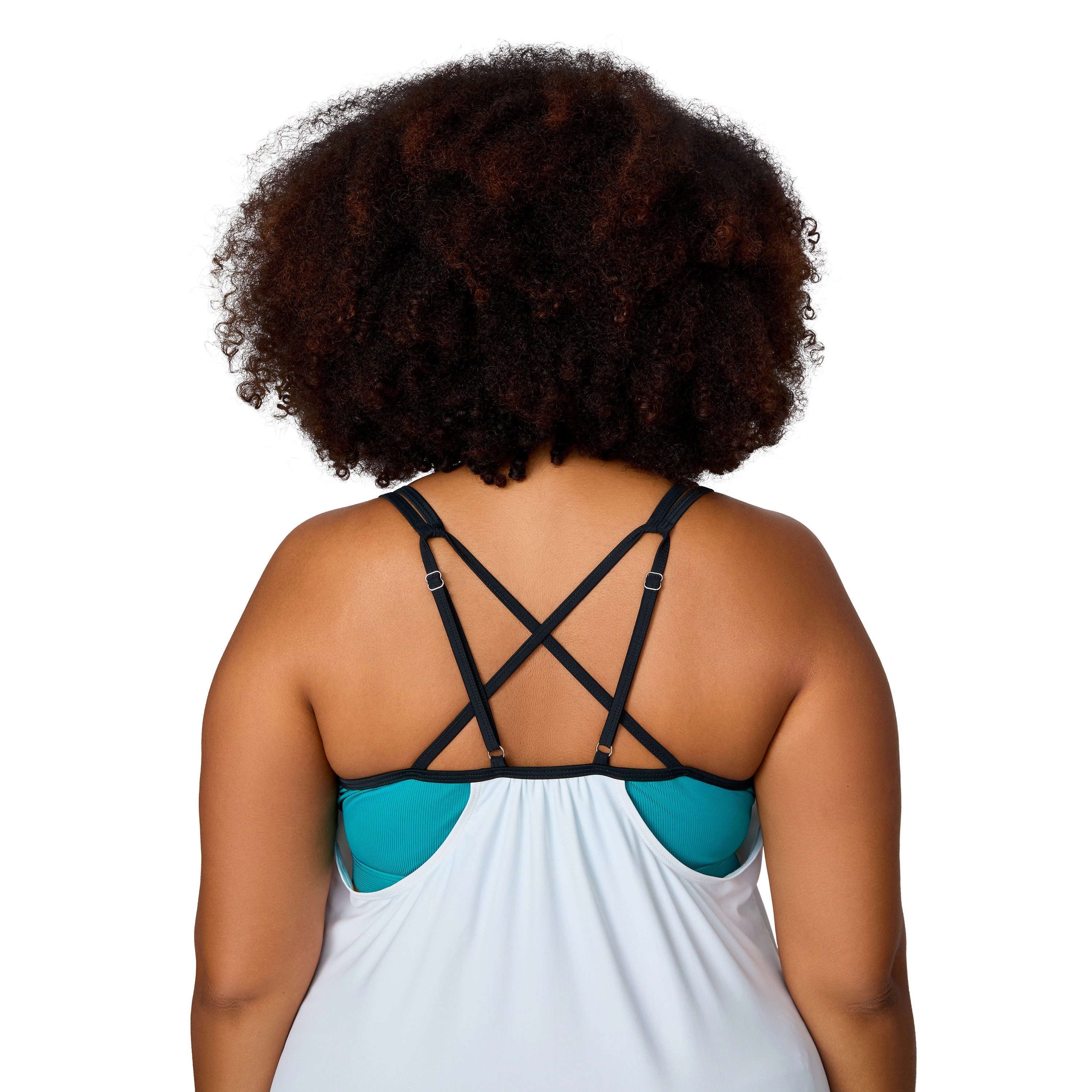 Free Country Women's Plus Size Side Tie Blouson Tankini Top