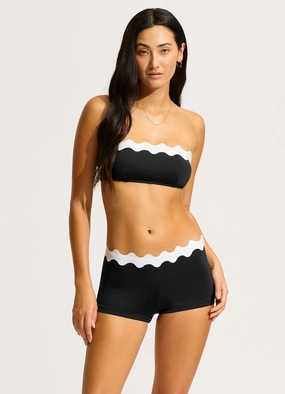 Gia Ric Rac Boyleg Bikini Bottom - Black