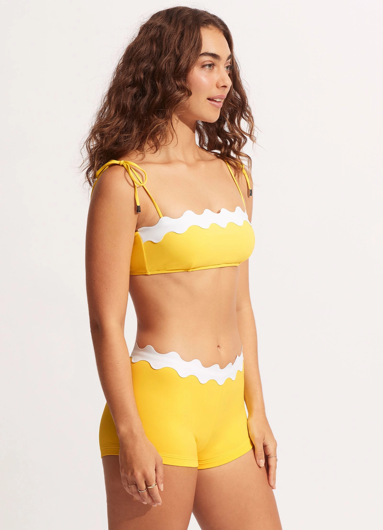 Gia Ric Rac Boyleg Bikini Bottom - Citron