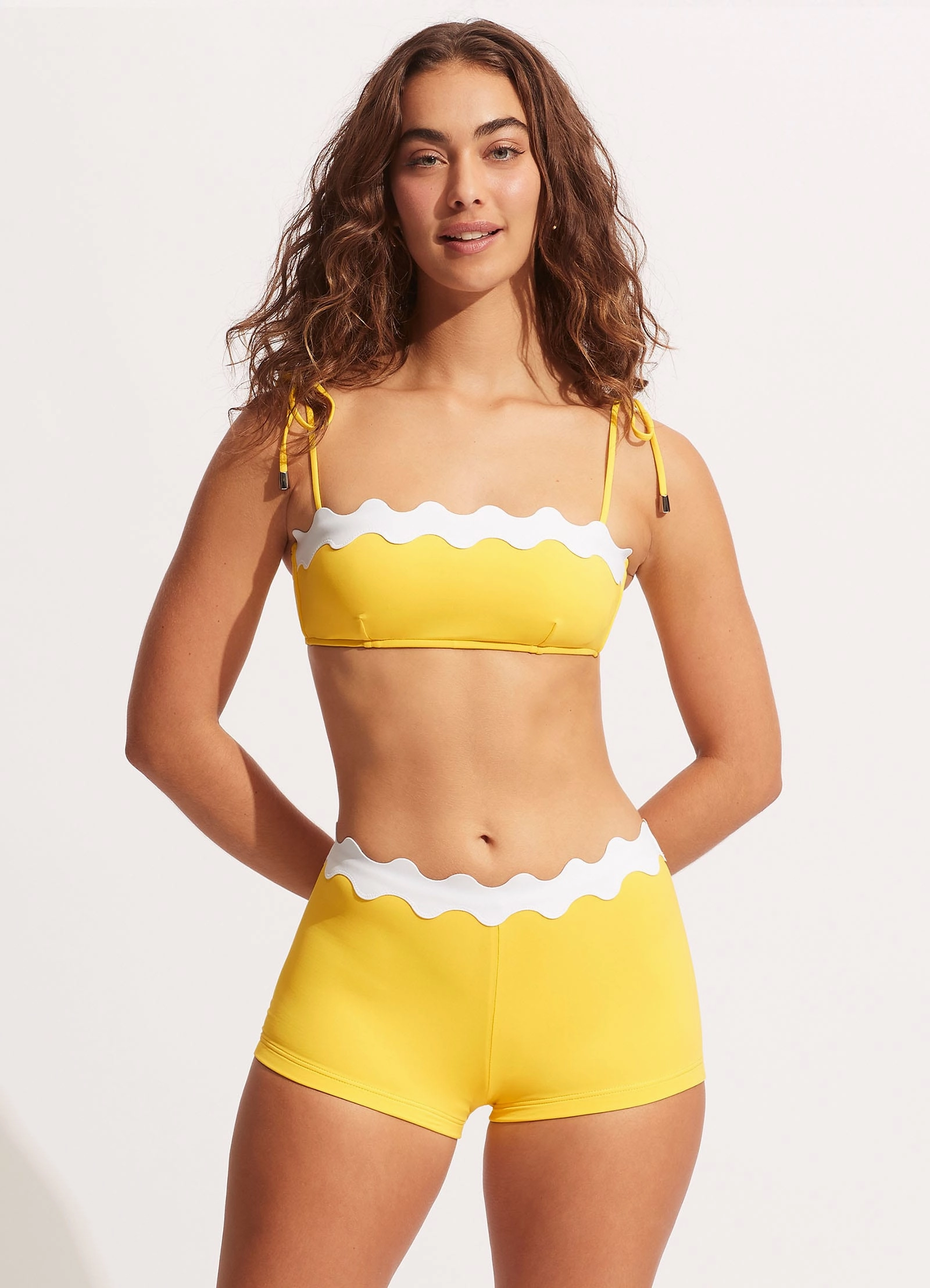 Gia Ric Rac Boyleg Bikini Bottom - Citron