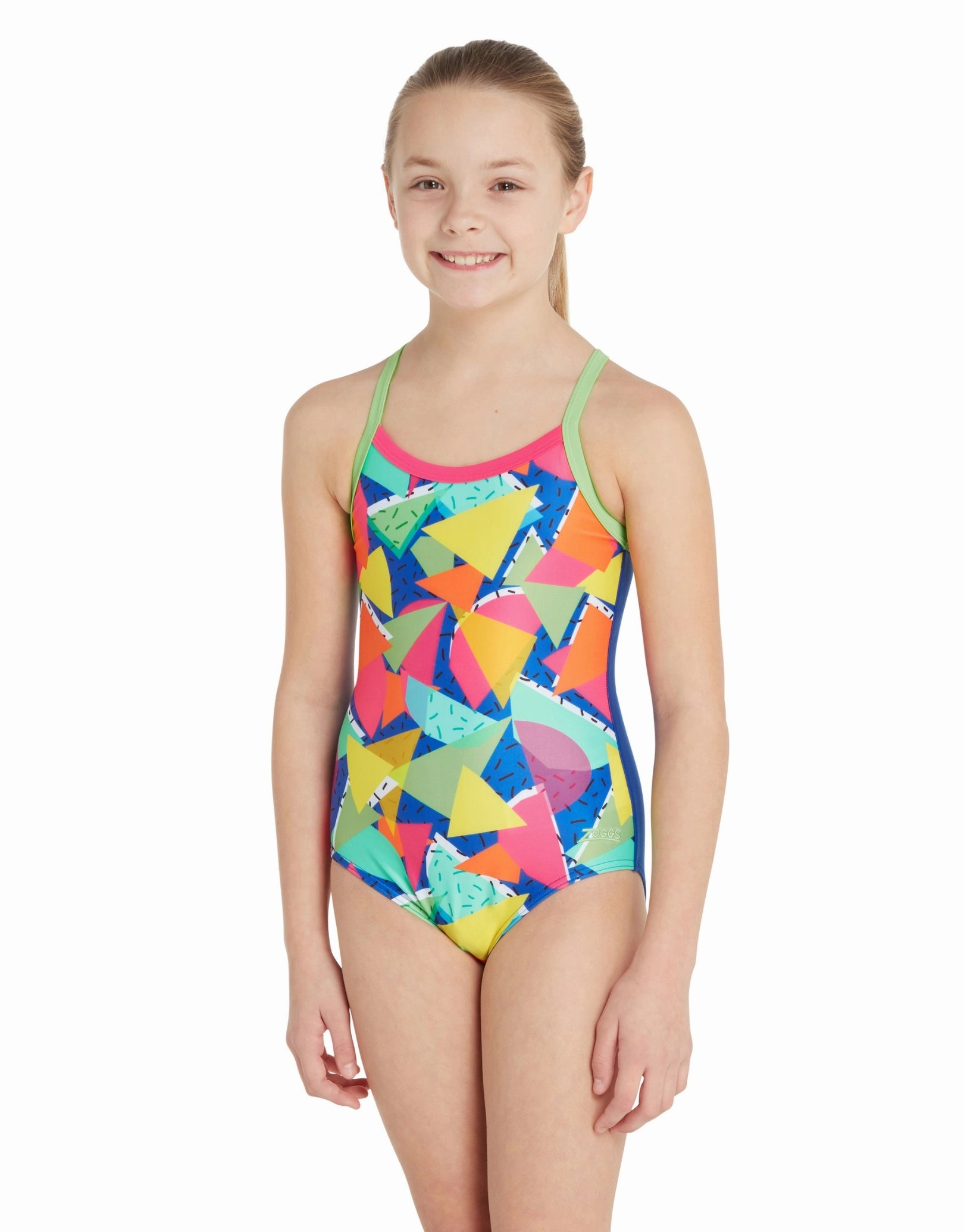 Girls Medley Rainbow Strikeback Swimsuit - Blue/Multi