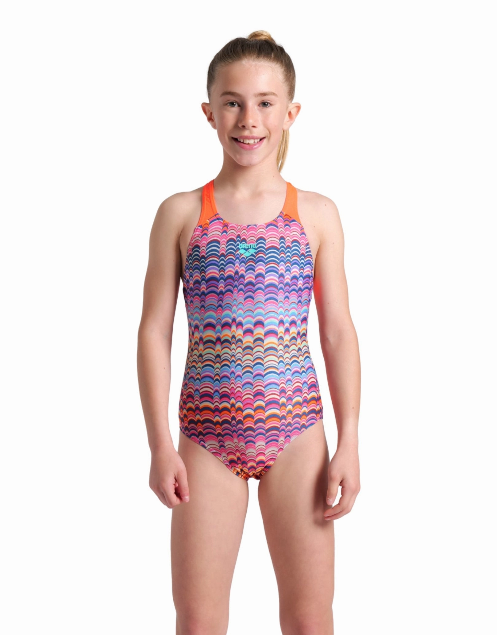 Girls Ondulation Pro Back Swimsuit - Violet/Coral