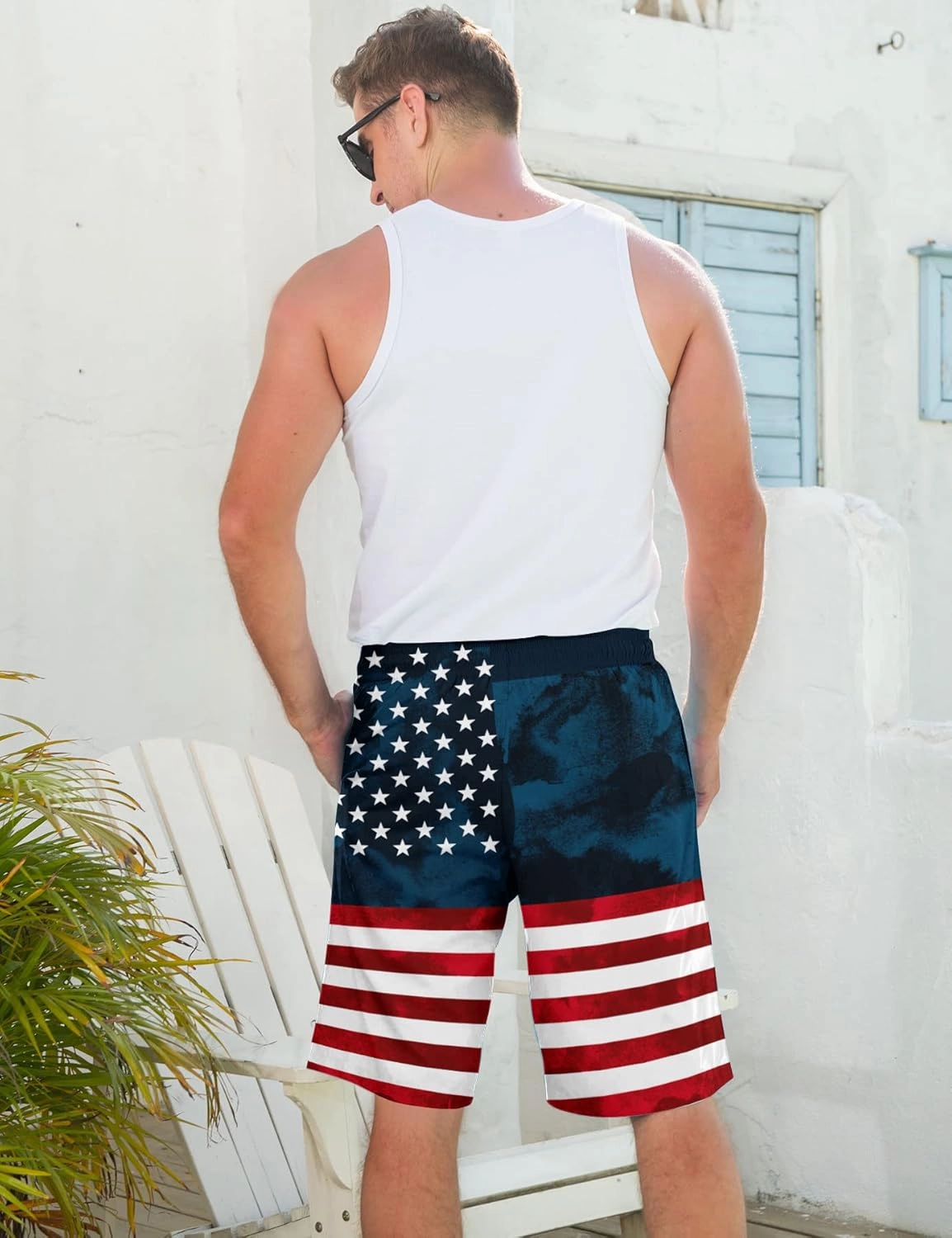 Goodstoworld Men's Funny Swim Trunks with Compression Liner 2 in 1 Quick-Dry 9" Stretch Shorts with Three Pockets