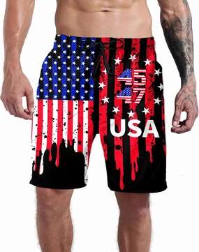 Goodstoworld Men's Novelty Swimtrunks Quick Dry 3D Printed Mesh Lining Beach Board Shorts with Pockets S-4XL