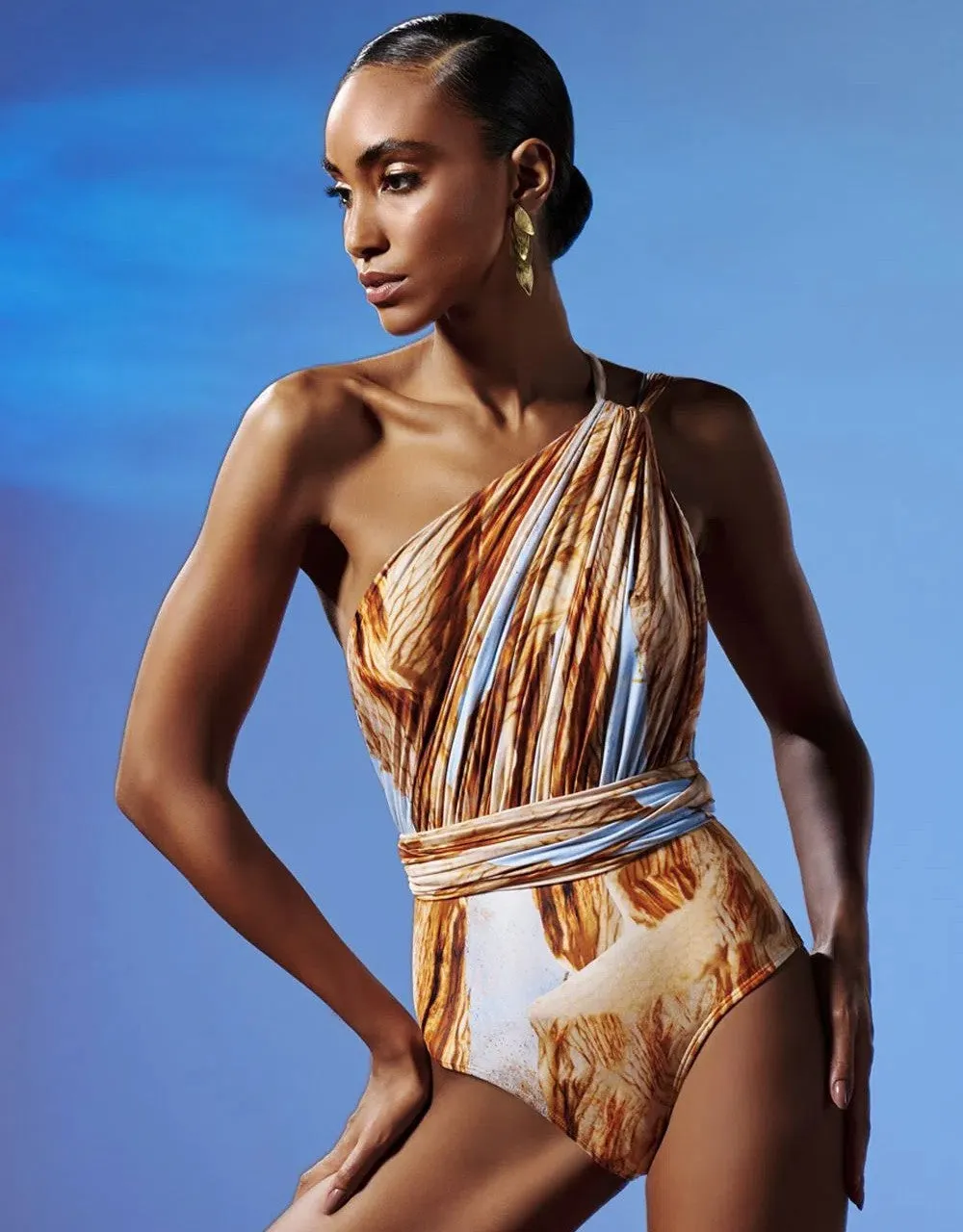 Greek Shoulder One Piece in Petal