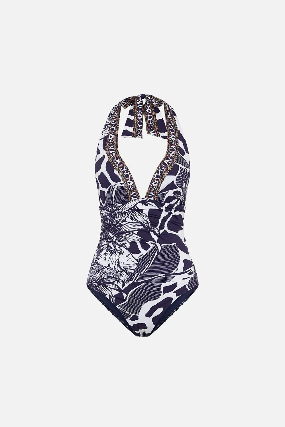Halter One Piece with Gathering, Where's Your Head At, B - D Cup
