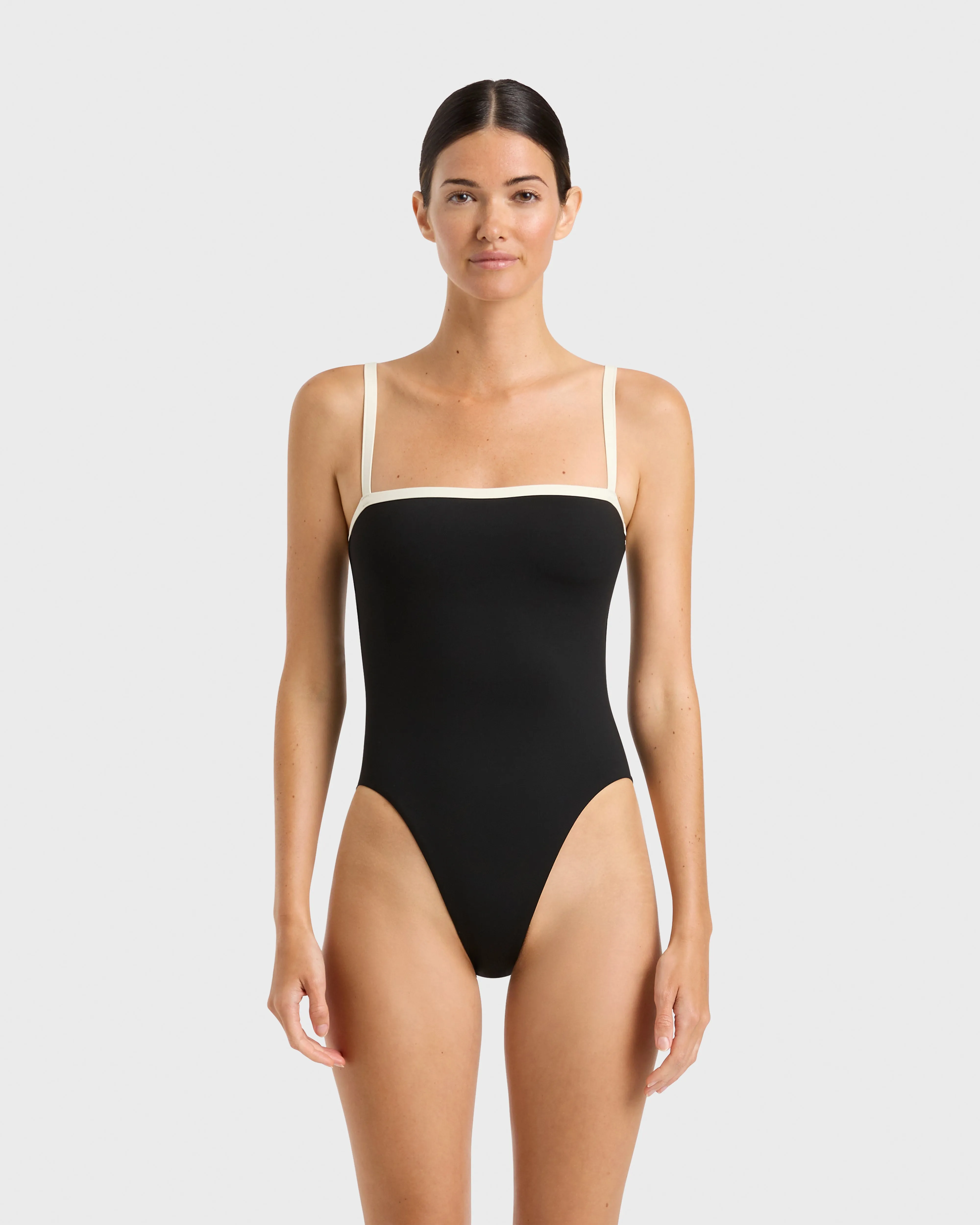 Harlow One Piece - Black & Porcelain (Embodee)