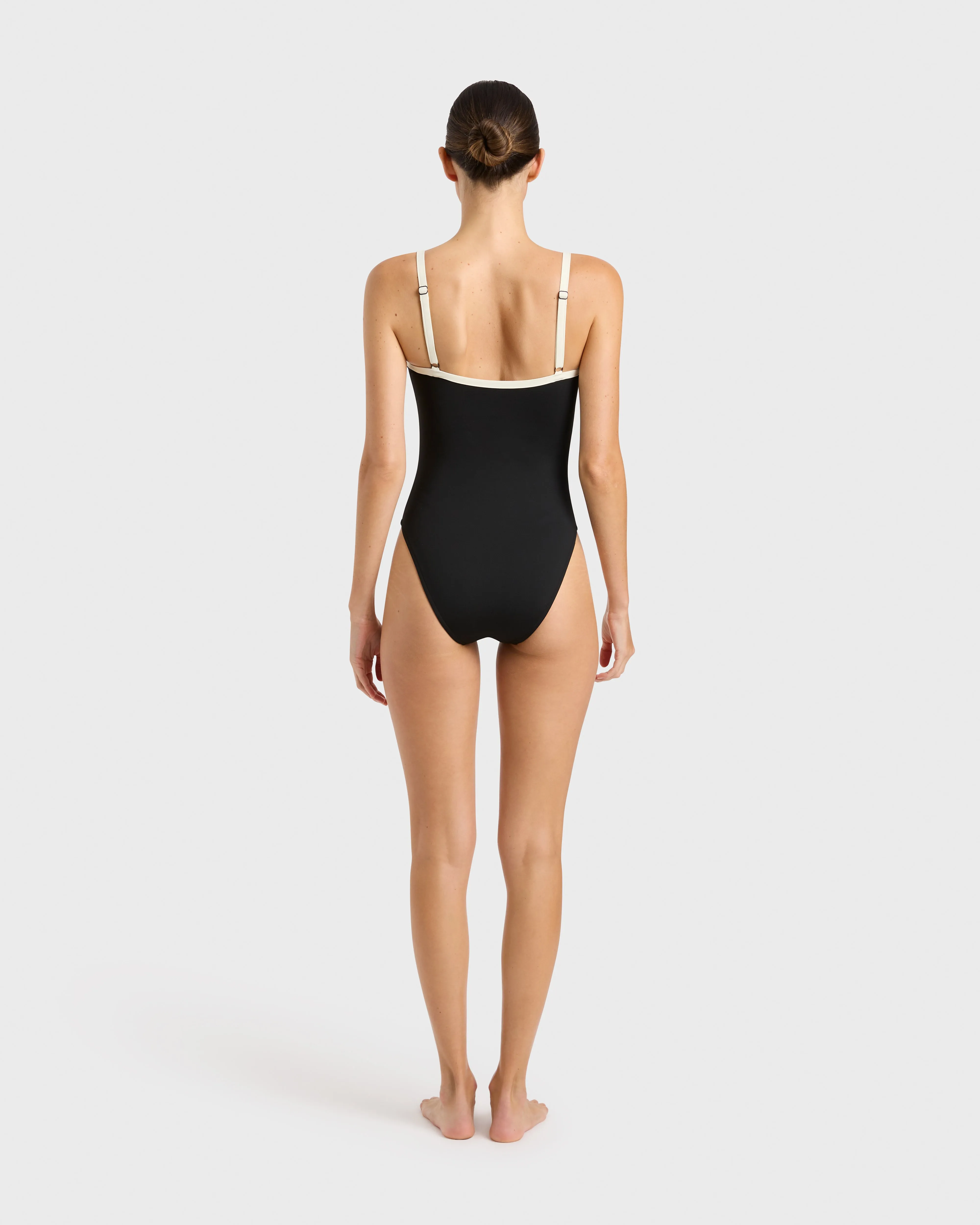 Harlow One Piece - Black & Porcelain (Embodee)