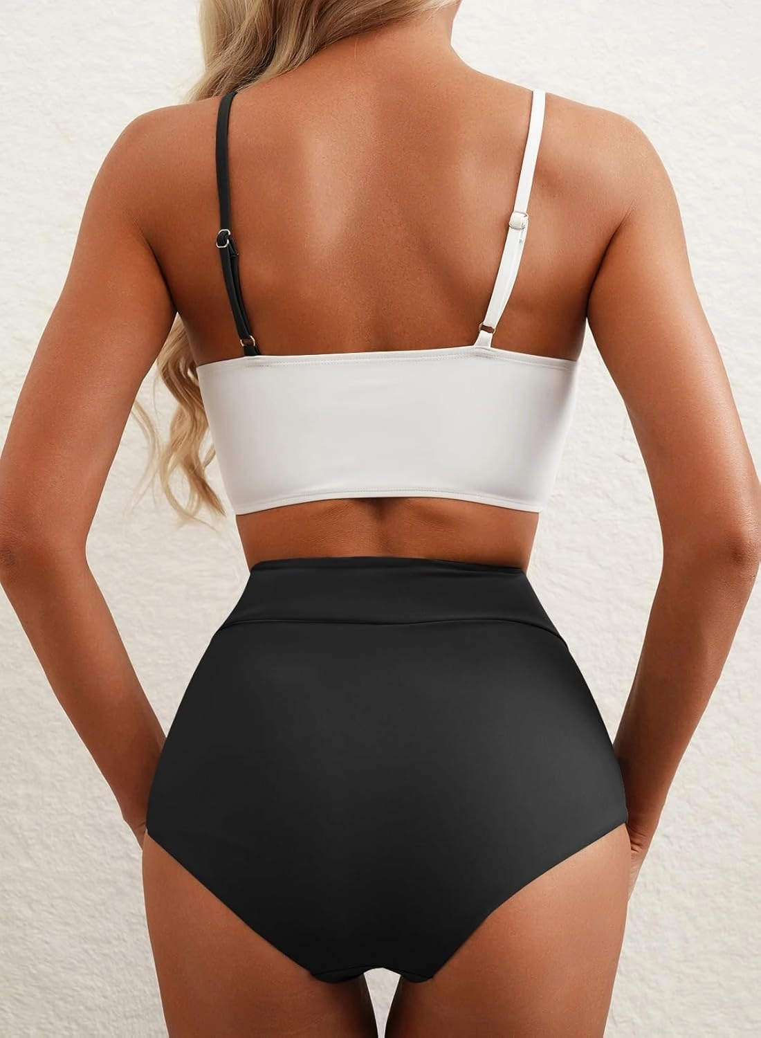 Herseas Women 2 Piece High Waisted Bestselling Bikini Color Block Swimsuit 2025 Summer Beach Bathing Suits