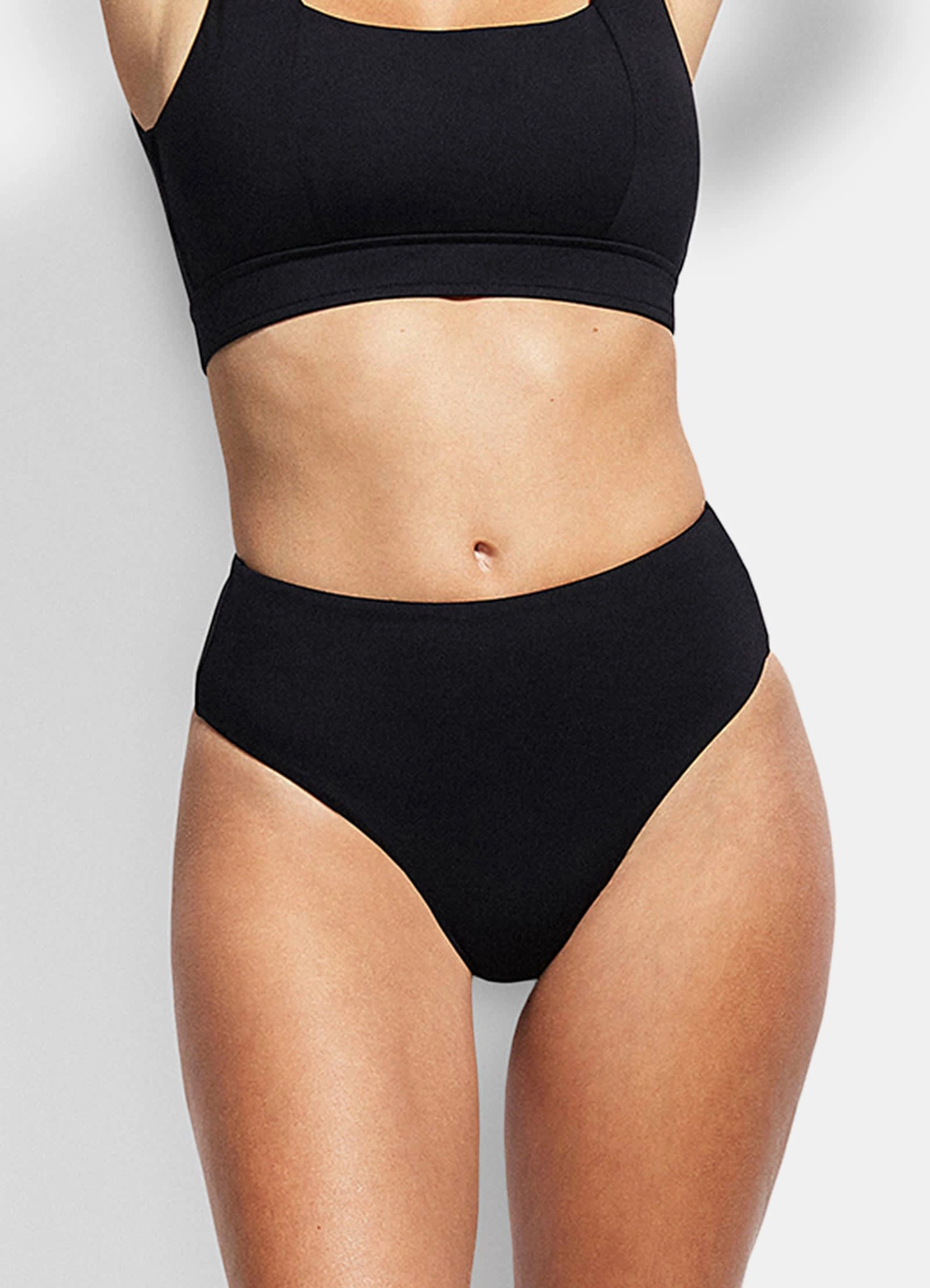 High Waisted Wide Side Pant - Black