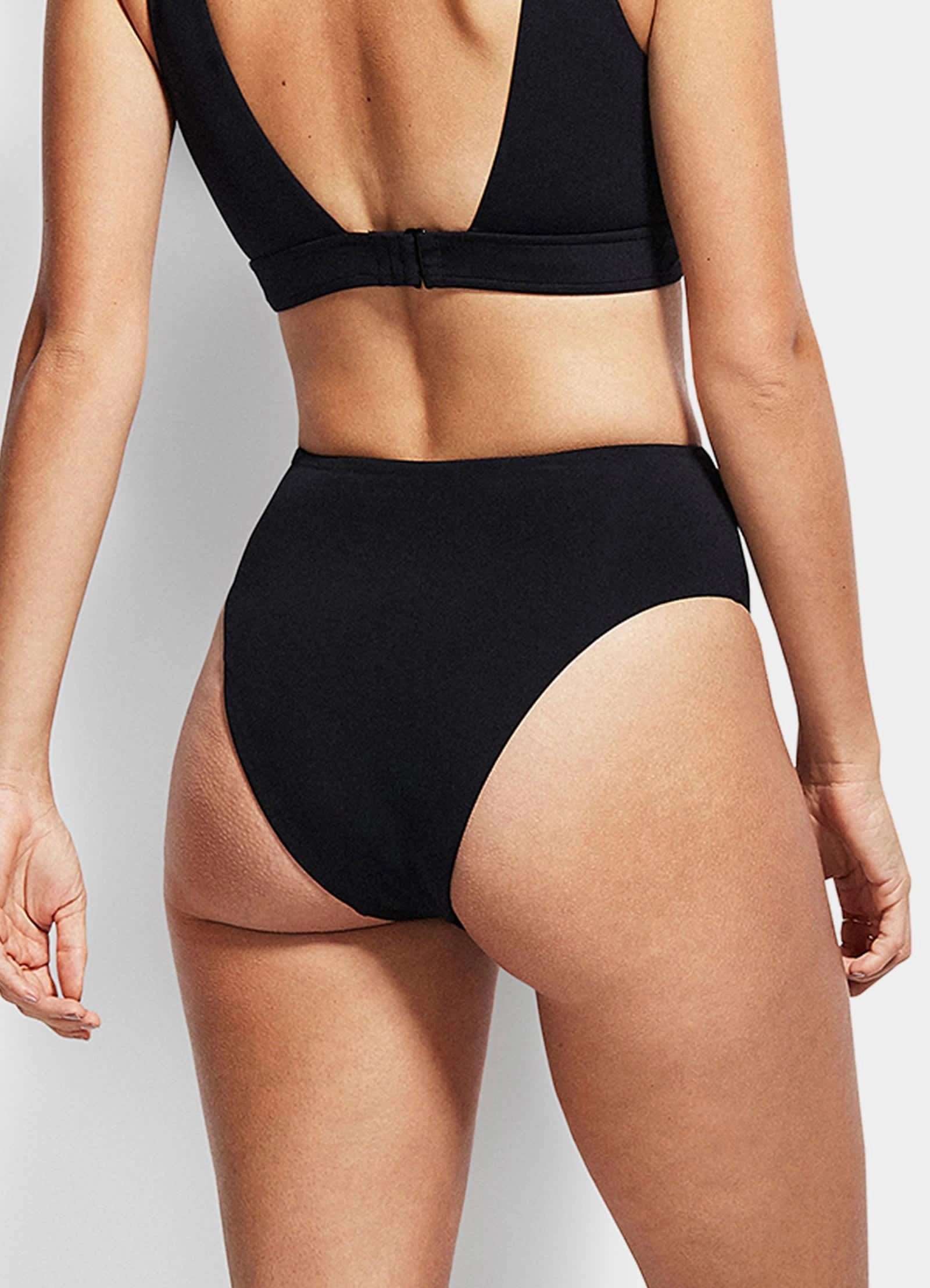 High Waisted Wide Side Pant - Black