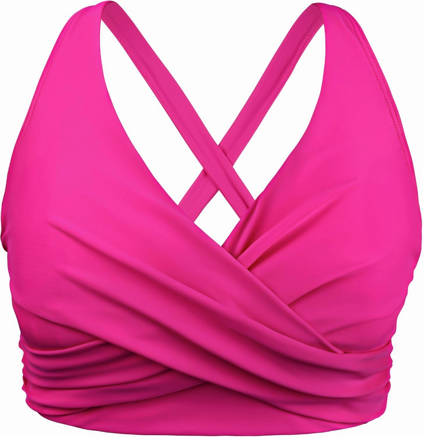 Hilor Women's Underwire Bikini Tops Push Up Criss Cross Swim Top Swimsuit Sexy V Neck Bikini Bathing Suit Top Only