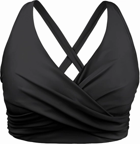Hilor Women's Underwire Bikini Tops Push Up Criss Cross Swim Top Swimsuit Sexy V Neck Bikini Bathing Suit Top Only