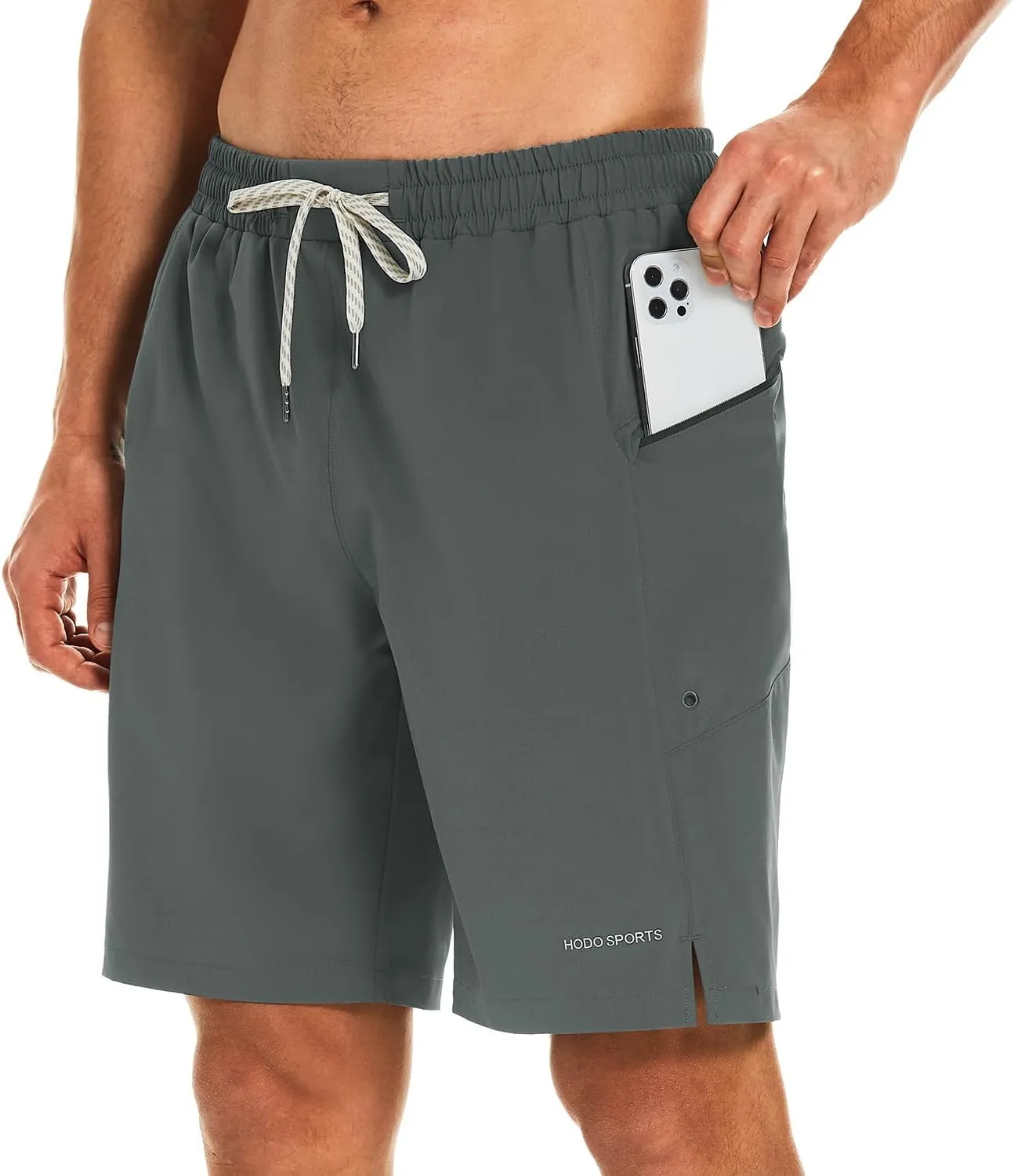 HODOSPORTS Mens Swim Trunks No Mesh Liner Mens Board Shorts 9 Inch Quick-Dry Bathing Suits with Zipper Pockets