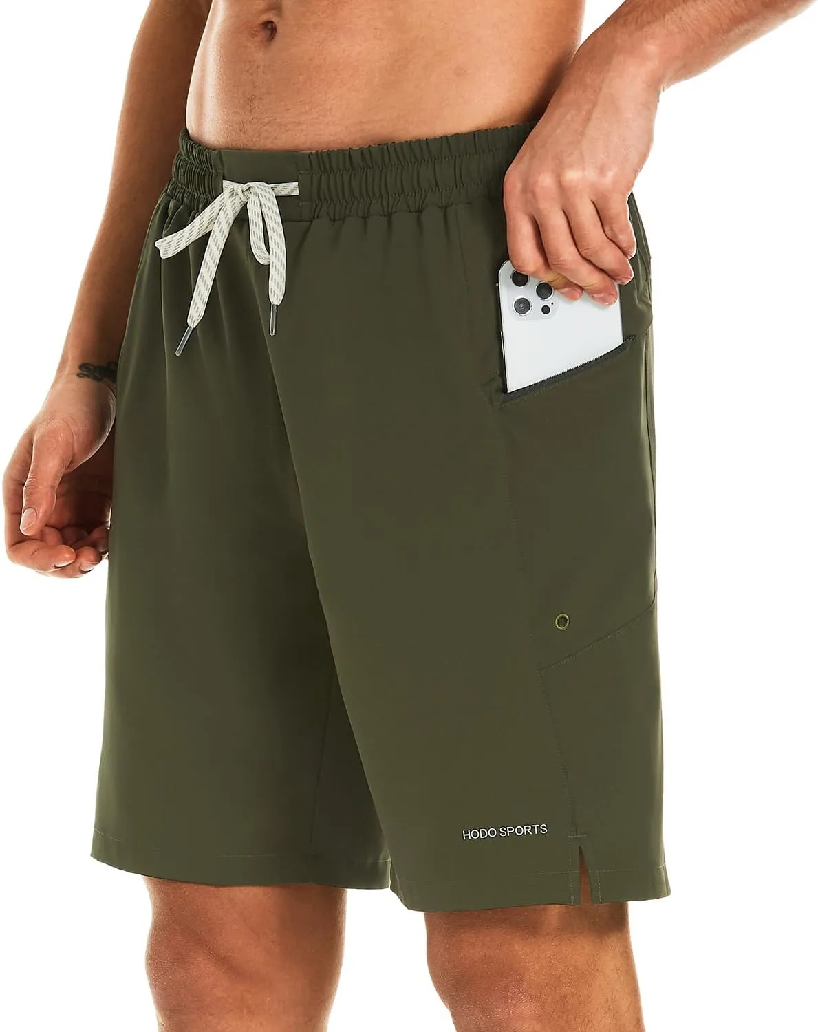 HODOSPORTS Mens Swim Trunks No Mesh Liner Mens Board Shorts 9 Inch Quick-Dry Bathing Suits with Zipper Pockets