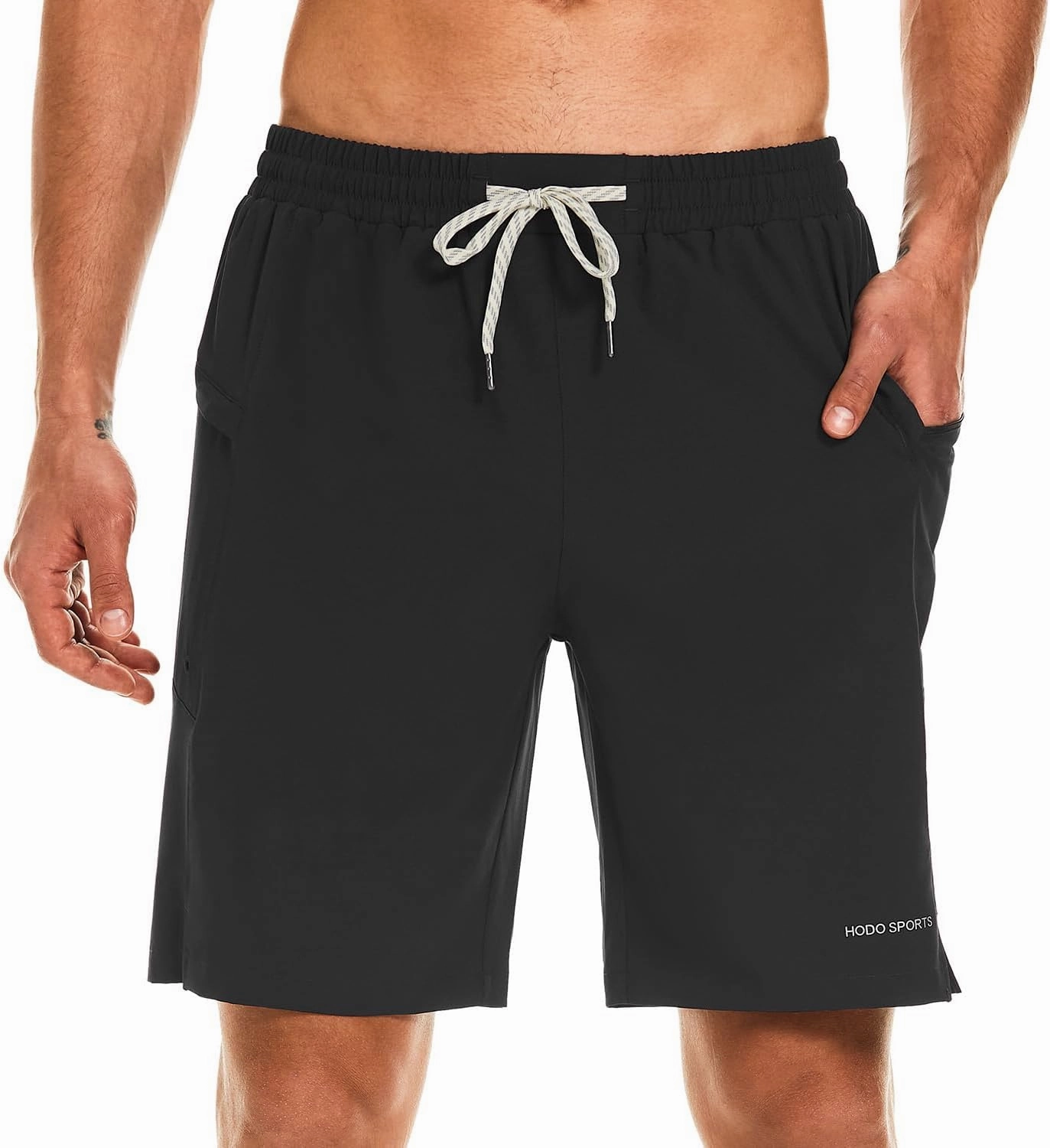 HODOSPORTS Mens Swim Trunks No Mesh Liner Mens Board Shorts 9 Inch Quick-Dry Bathing Suits with Zipper Pockets