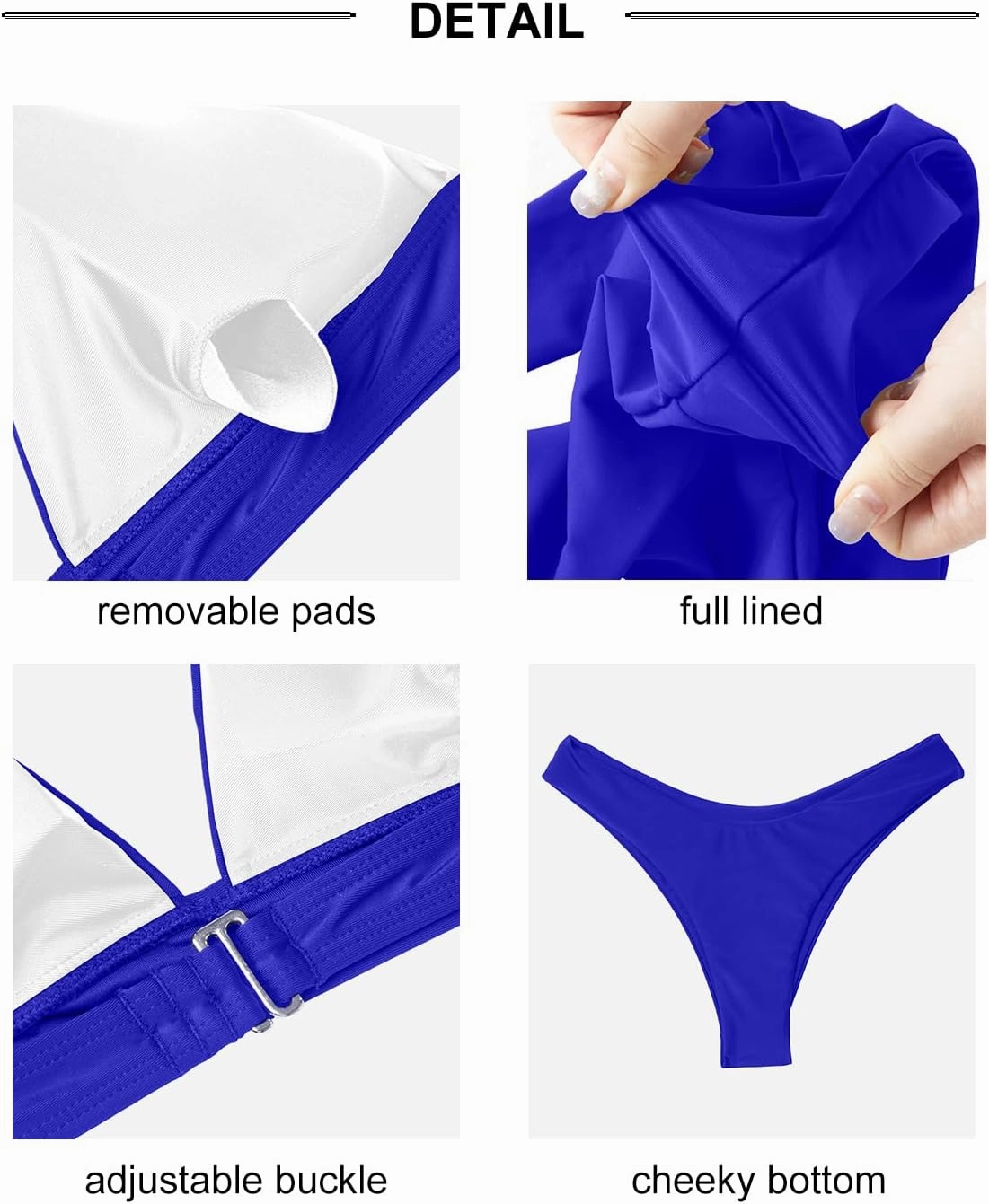 Holipick High Cut Bikini Sets for Women Two Piece Halter Cheeky Swimsuit V Neck Sexy Bathing Suits