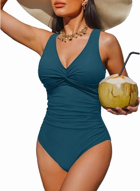 Holipick Women Tummy Control One Piece Swimsuit - Push Up Bathing Suit Full Coverage Slimming Swimwear