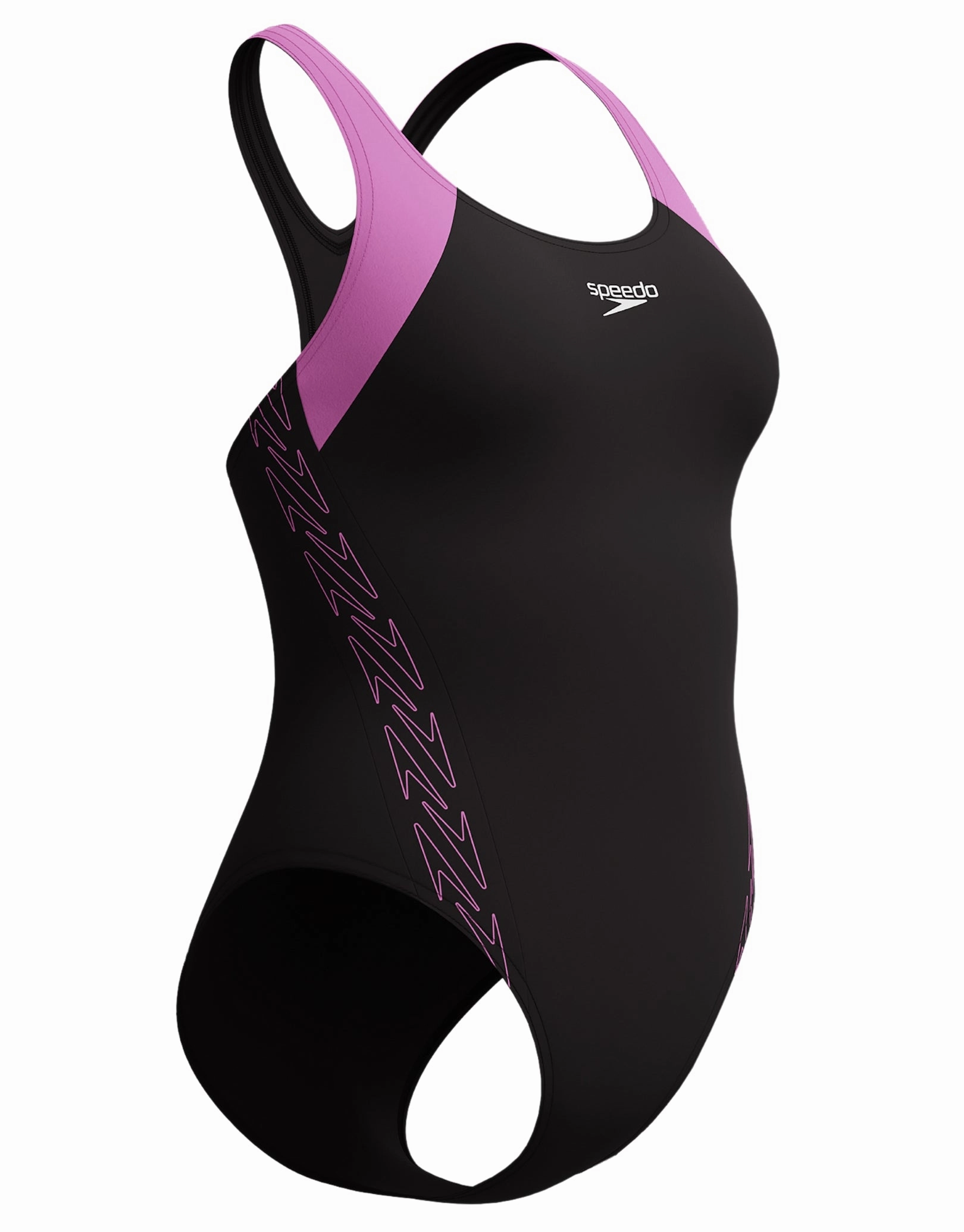 HyberBoom Splice Racerback Swimsuit - Black/Pink