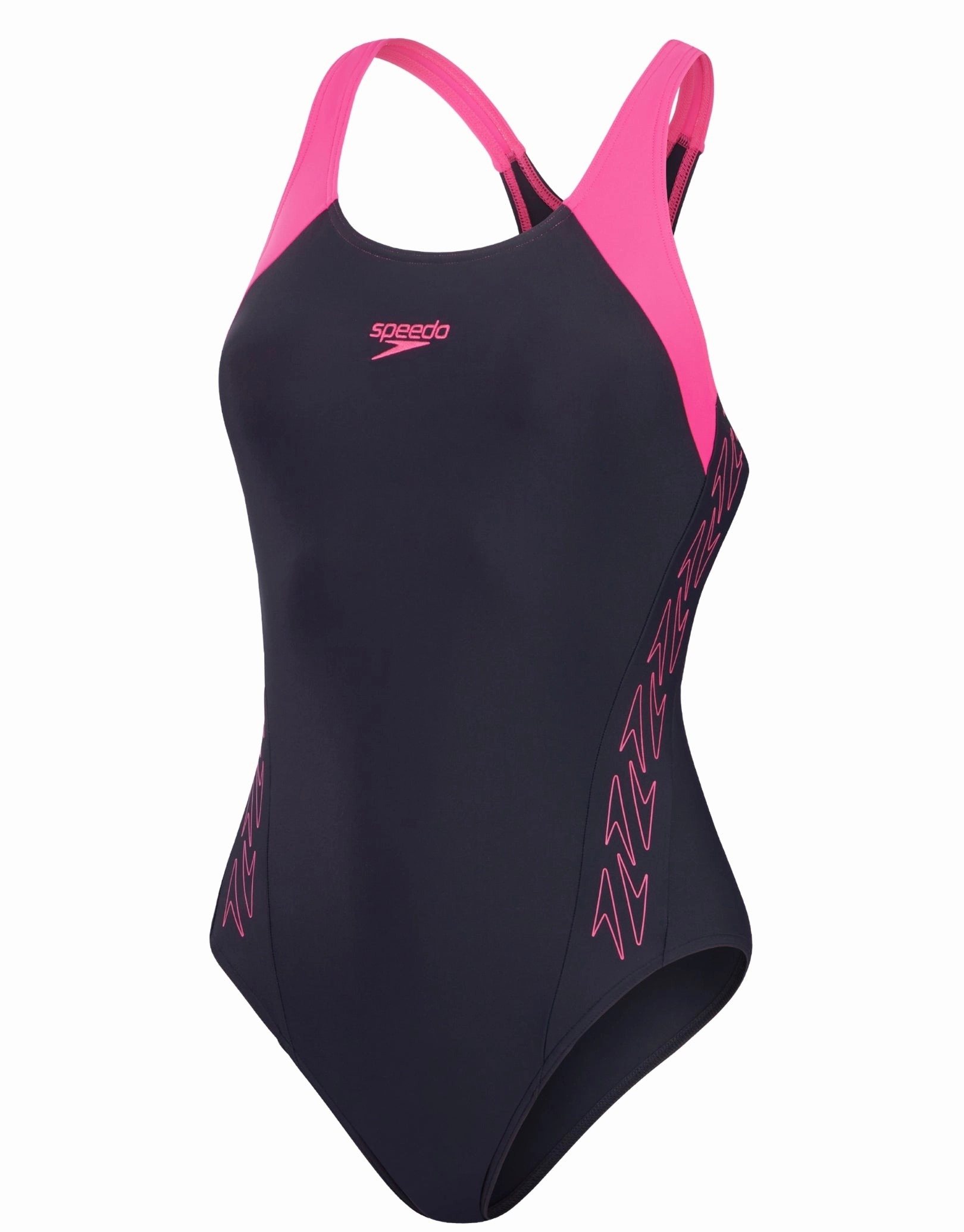 Hyperboom Splice Racerback Swimsuit - Navy/Pink