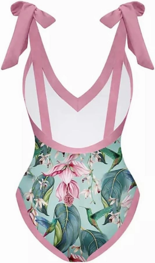 IDOPIP Women's One Piece Swimsuit with Beach Cover up Wrap Skirt Sarong Retro Floral Print Bikini Set Two Piece Bathing Suit