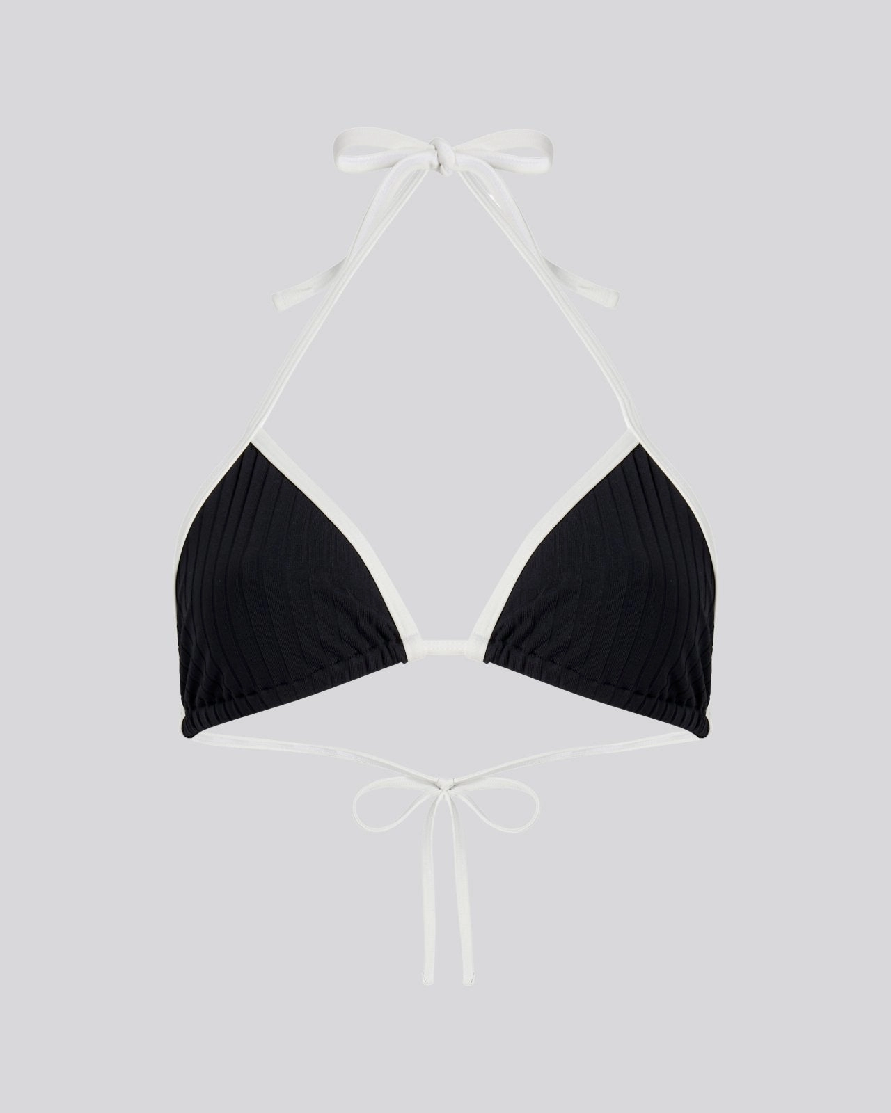 Iris Ribbed Bikini Top Noir / Optic White