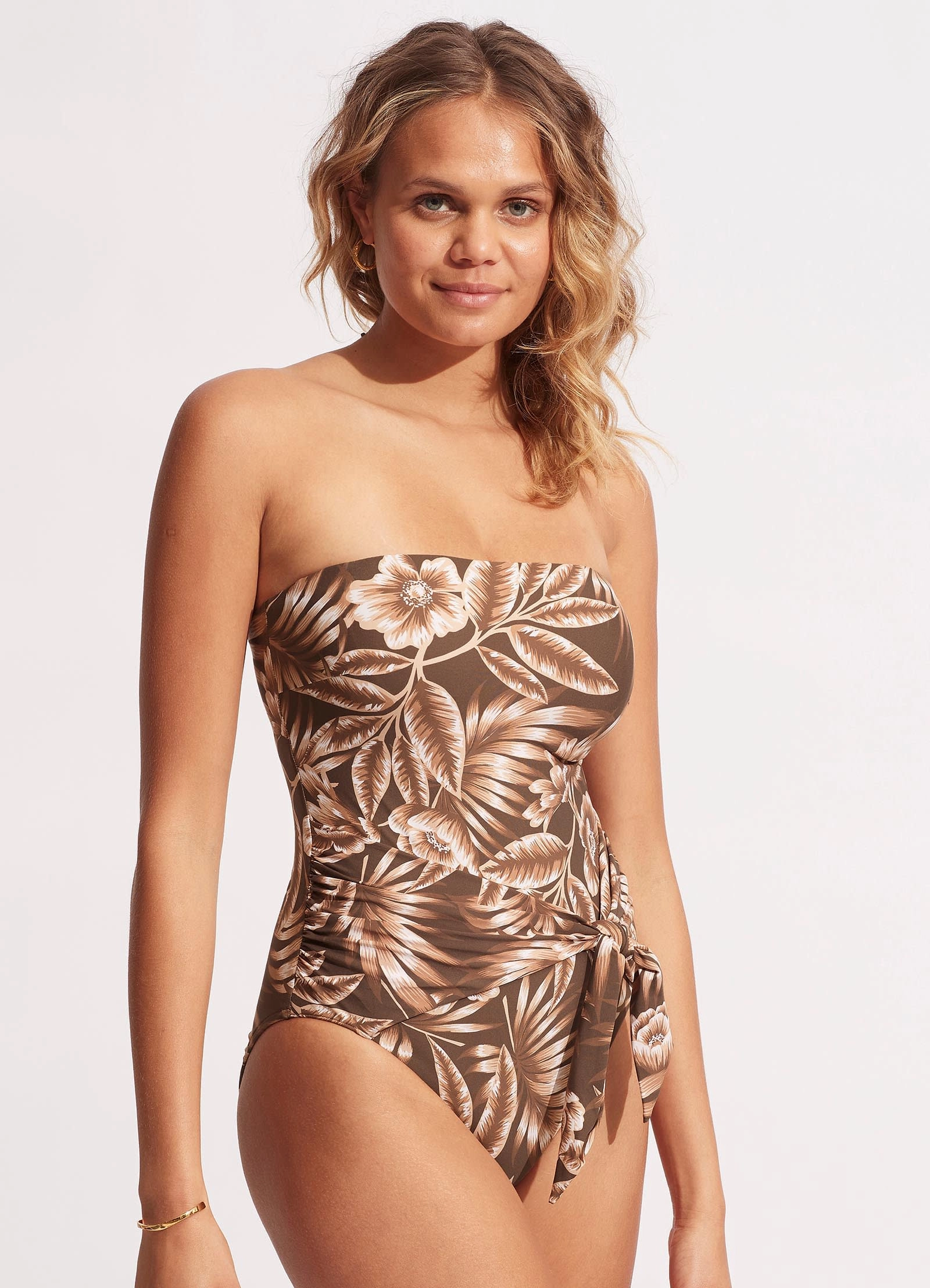 Island In The Sun DD Bandeau One Piece - Tiramisu