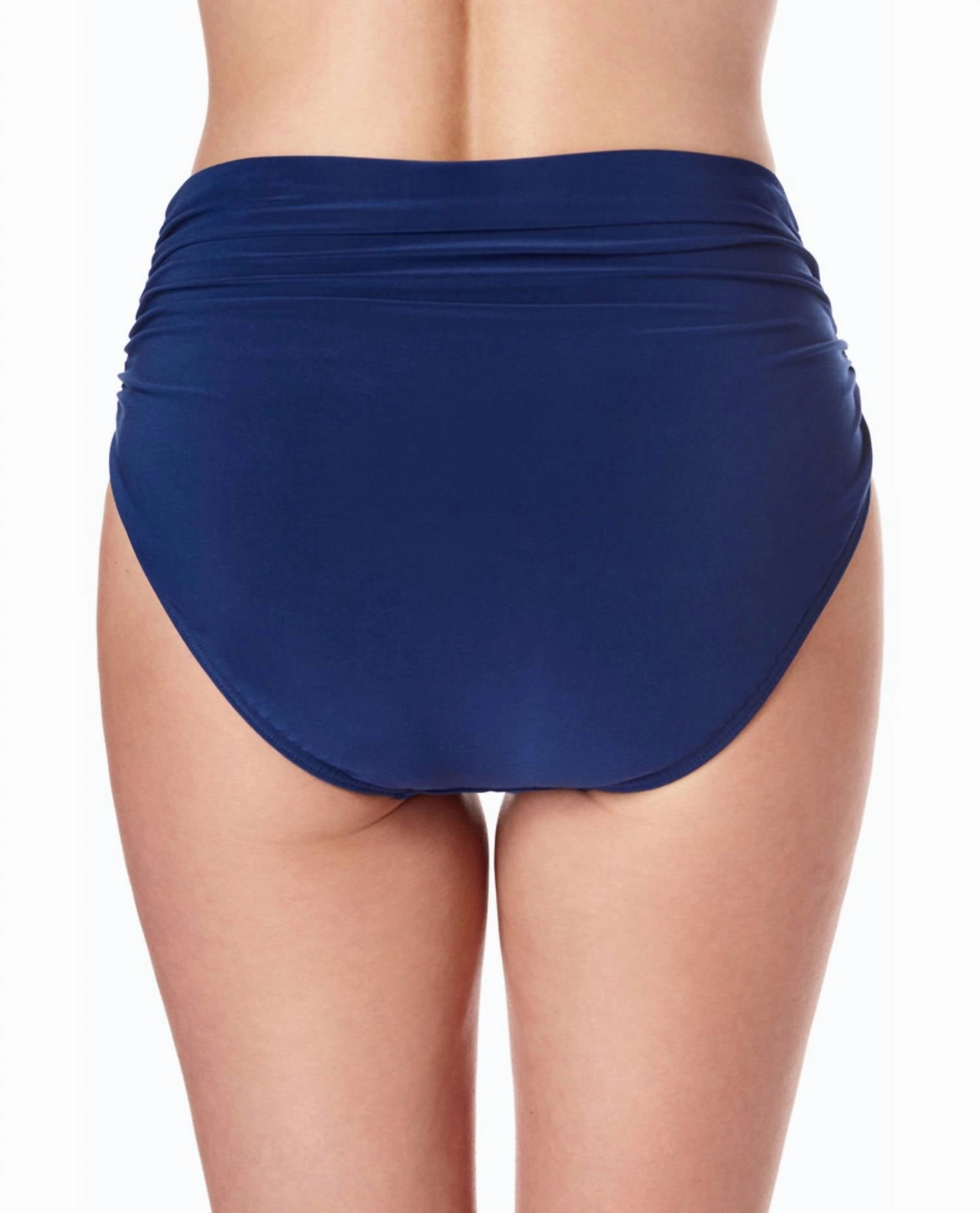 Jersey Brief Shirred Tankini Bottom In Navy