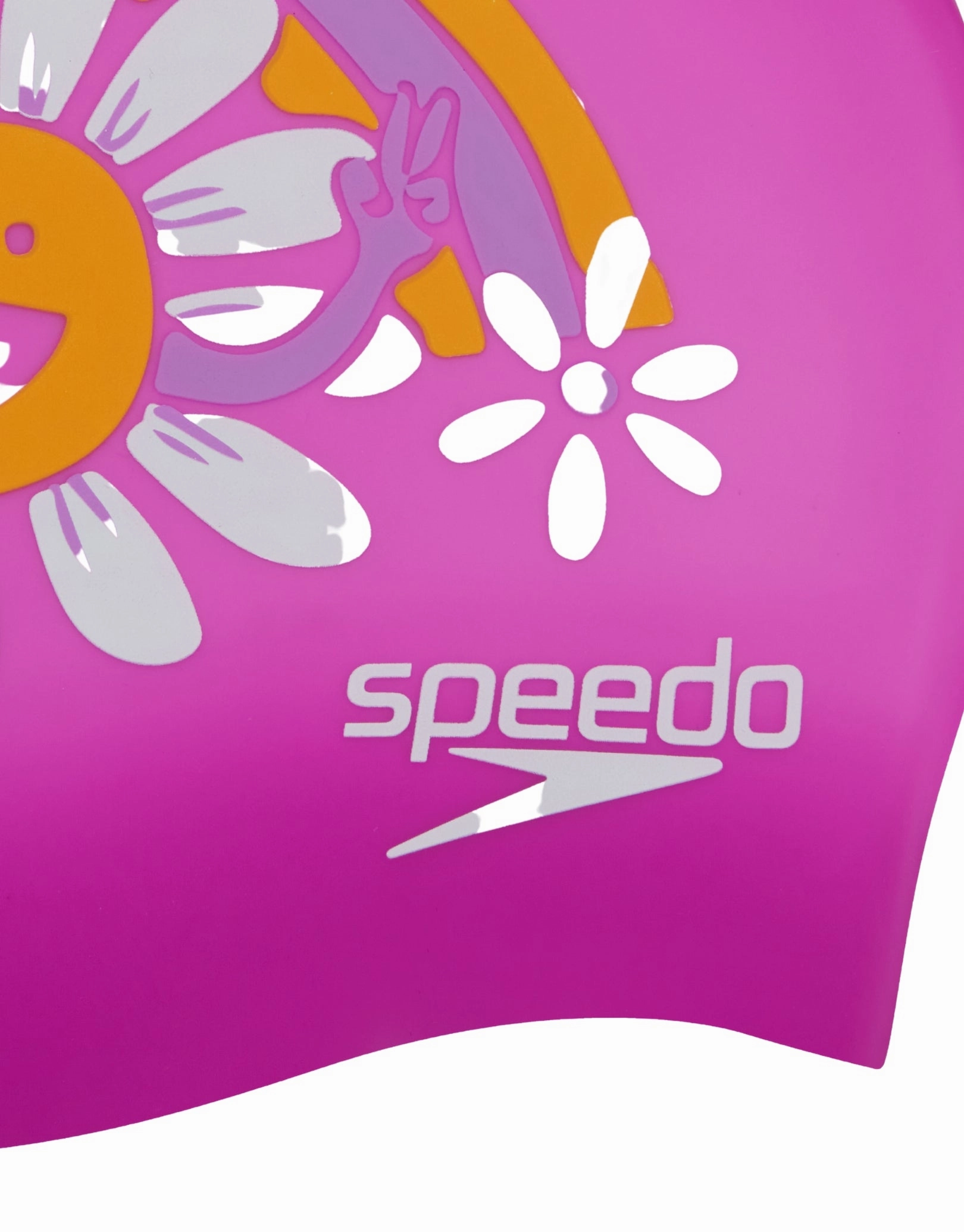 Junior Slogan Print Silicone Swim Cap