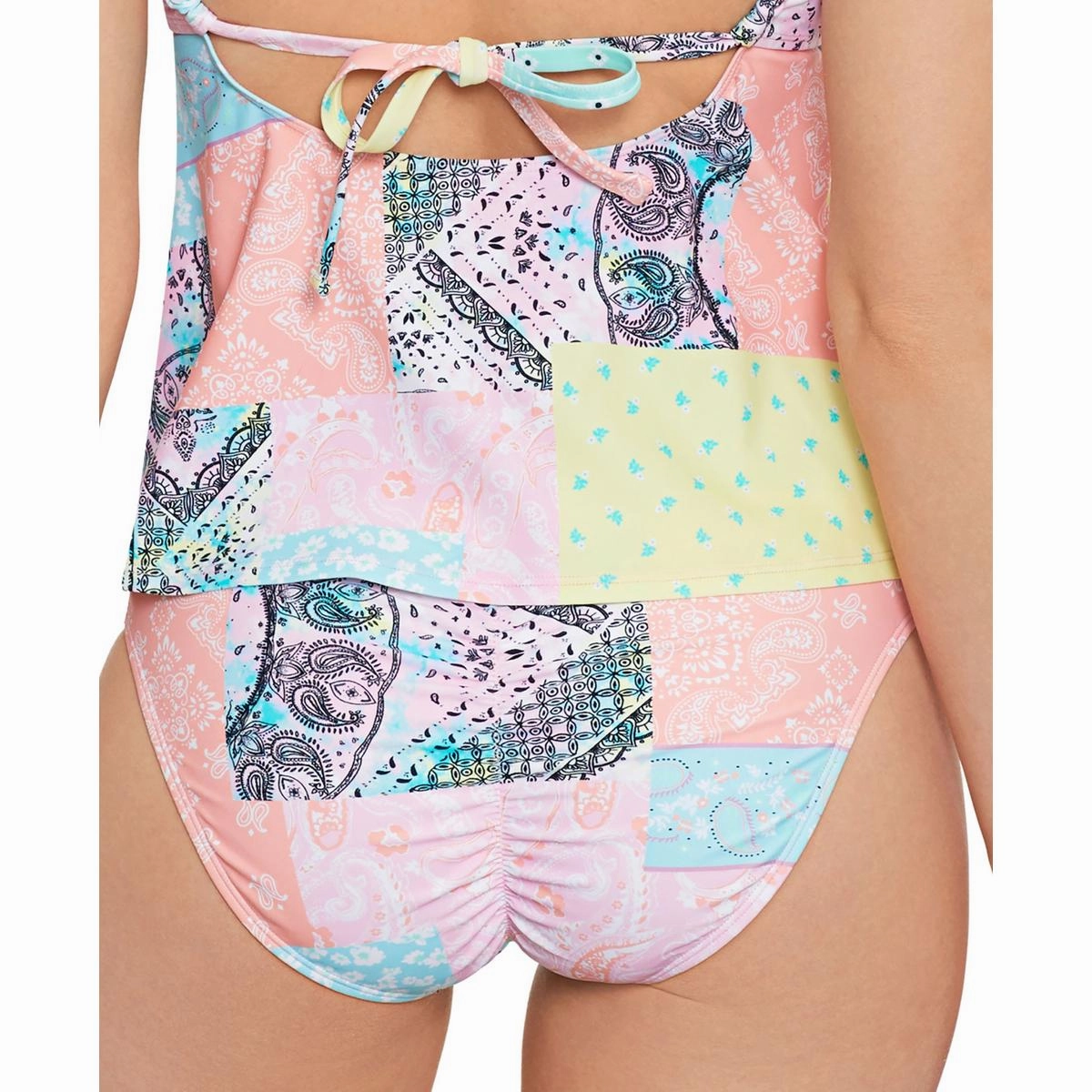 Juniors Womens Patchwork Nylon Swim Bottom Separates