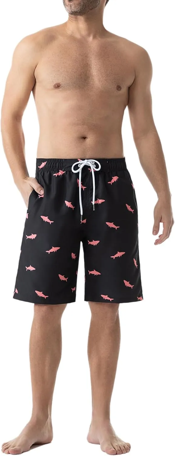 KAILUA SURF Mens Swim Trunks Long, Quick Dry Boardshorts, 9 Inches Inseam Bathing Suits with Mesh Lining