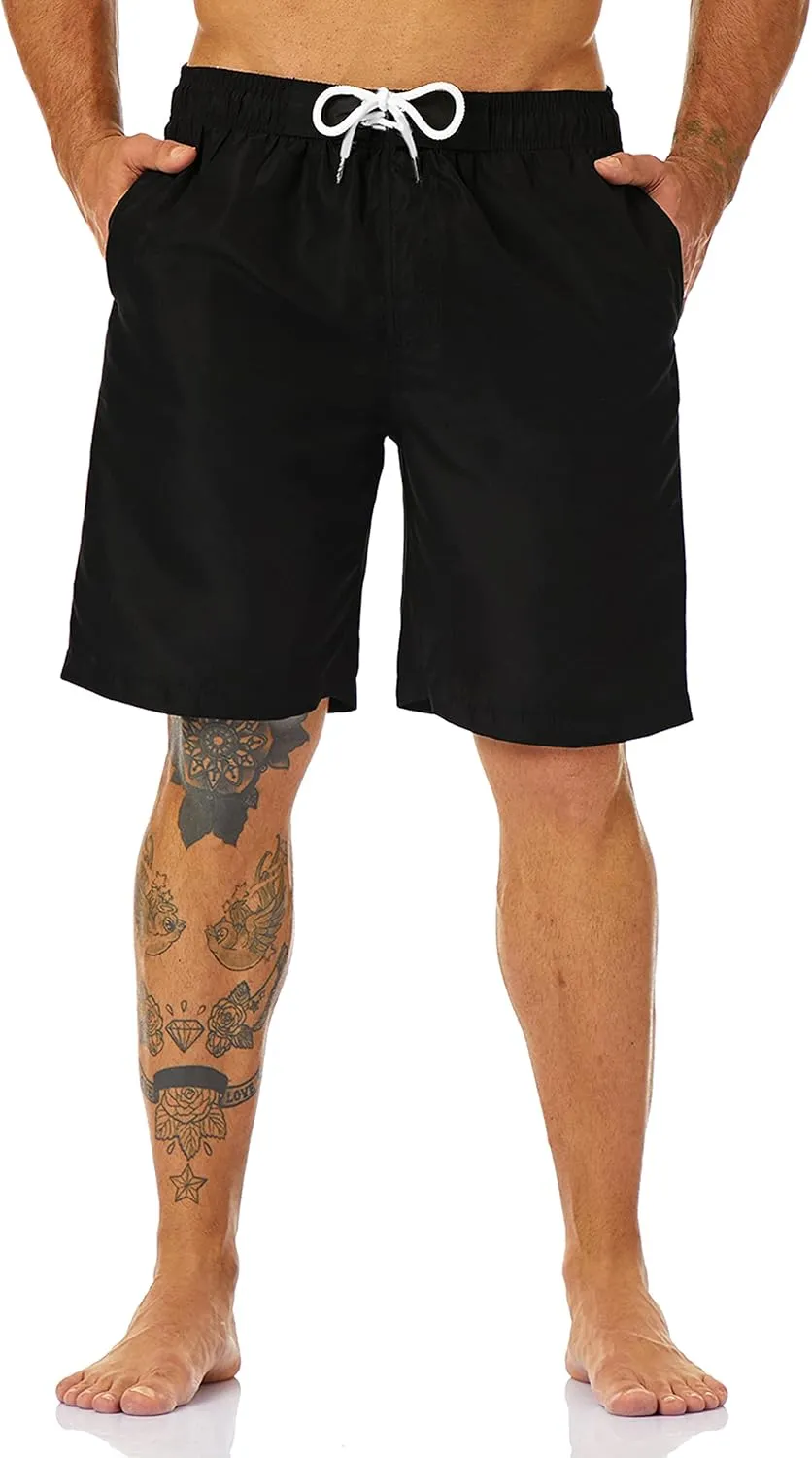 KAILUA SURF Mens Swim Trunks Long, Quick Dry Boardshorts, 9 Inches Inseam Bathing Suits with Mesh Lining