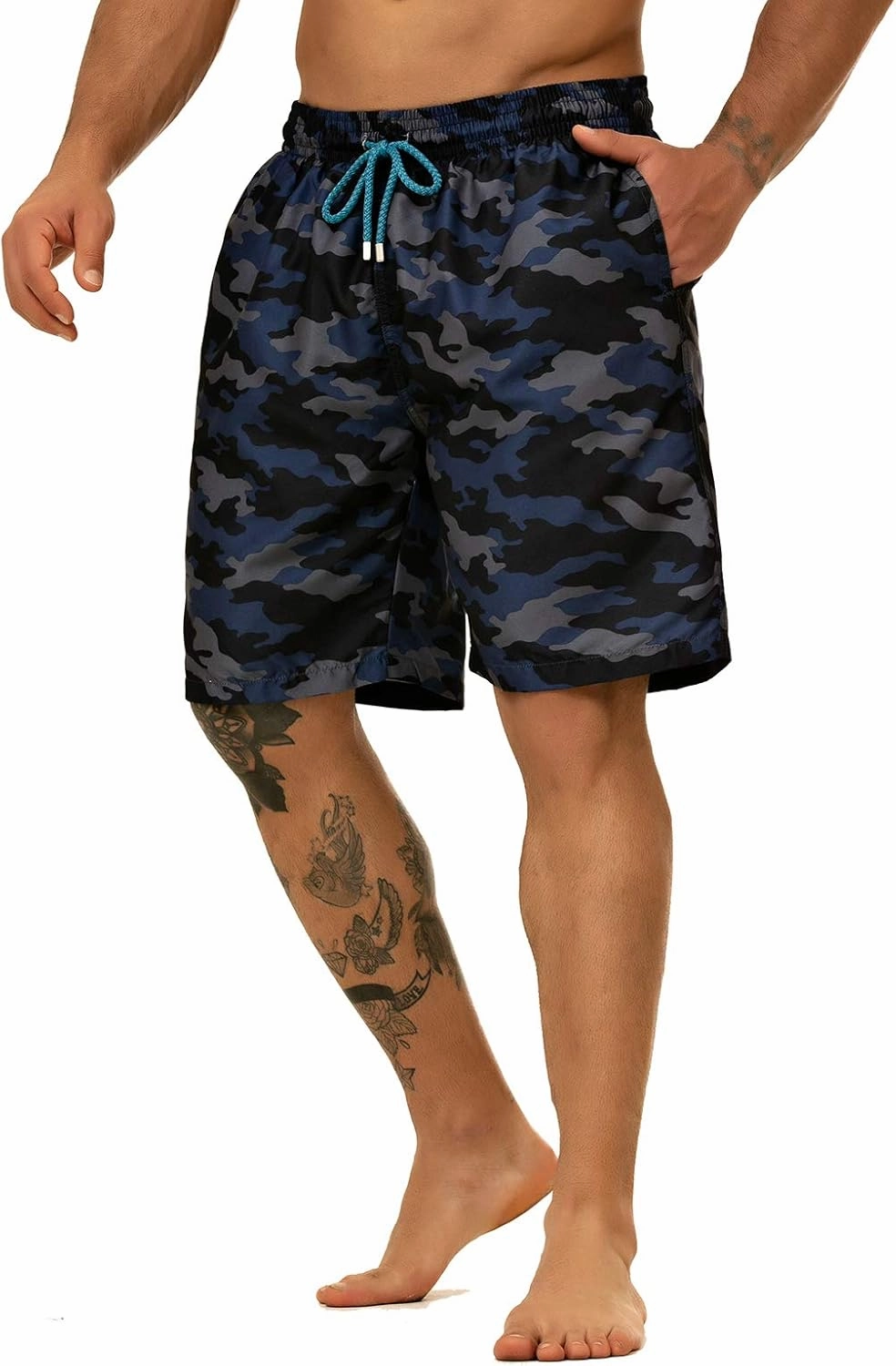 KAILUA SURF Big and Tall Mens Swim Trunks, 9" Mens Designer Bathing Suit Boardshorts