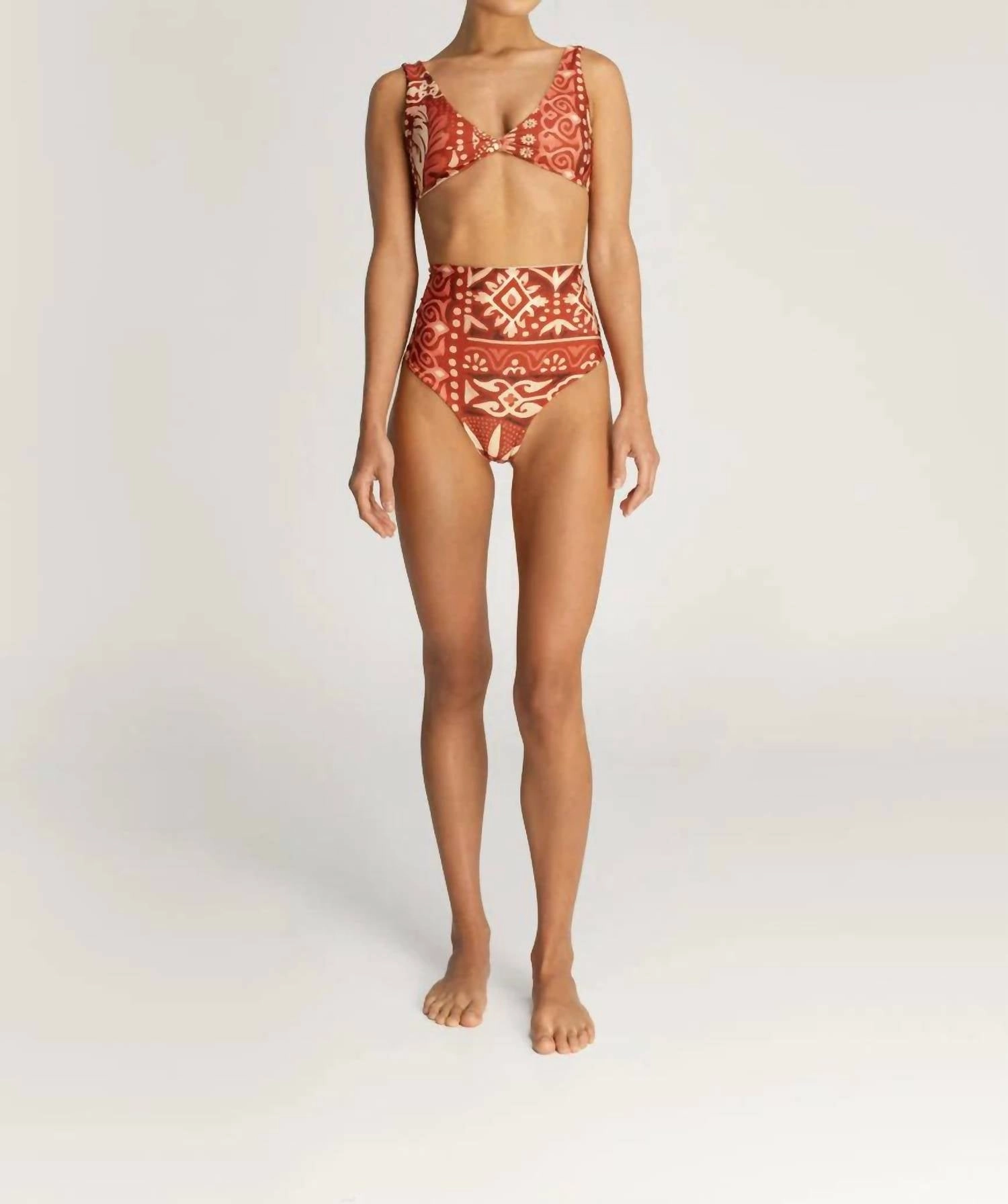 Kala Reversible Bikini Top In Rubi