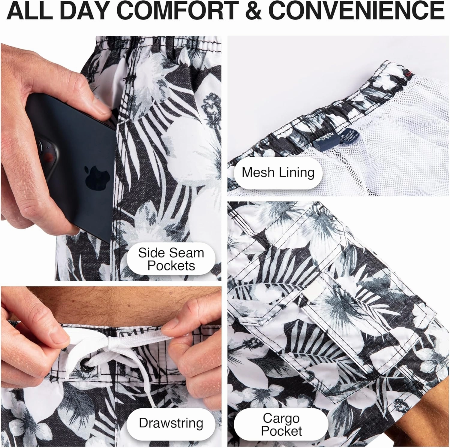Kanu Surf Men's Infinite Swim Trunks (Regular & Extended Sizes)