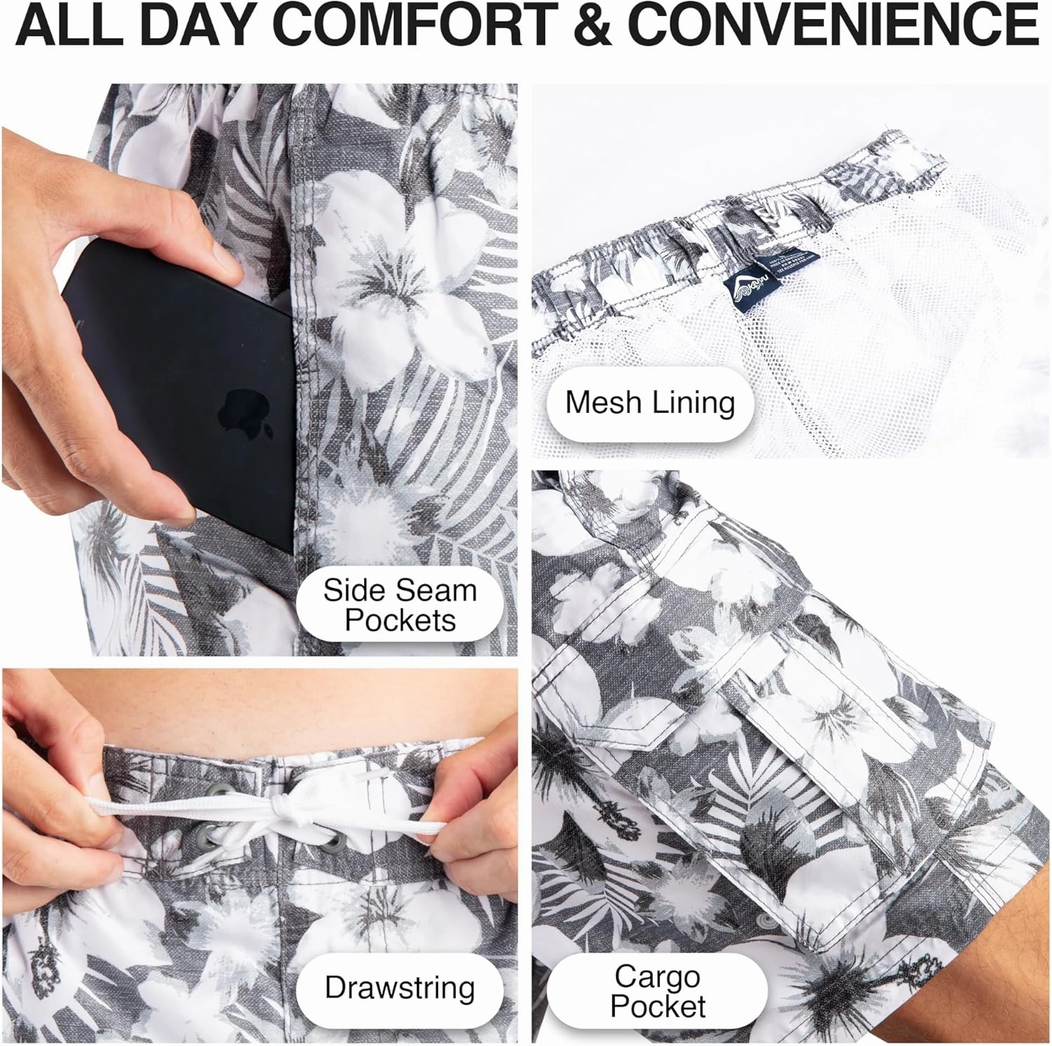 Kanu Surf Men's Infinite Swim Trunks (Regular & Extended Sizes)