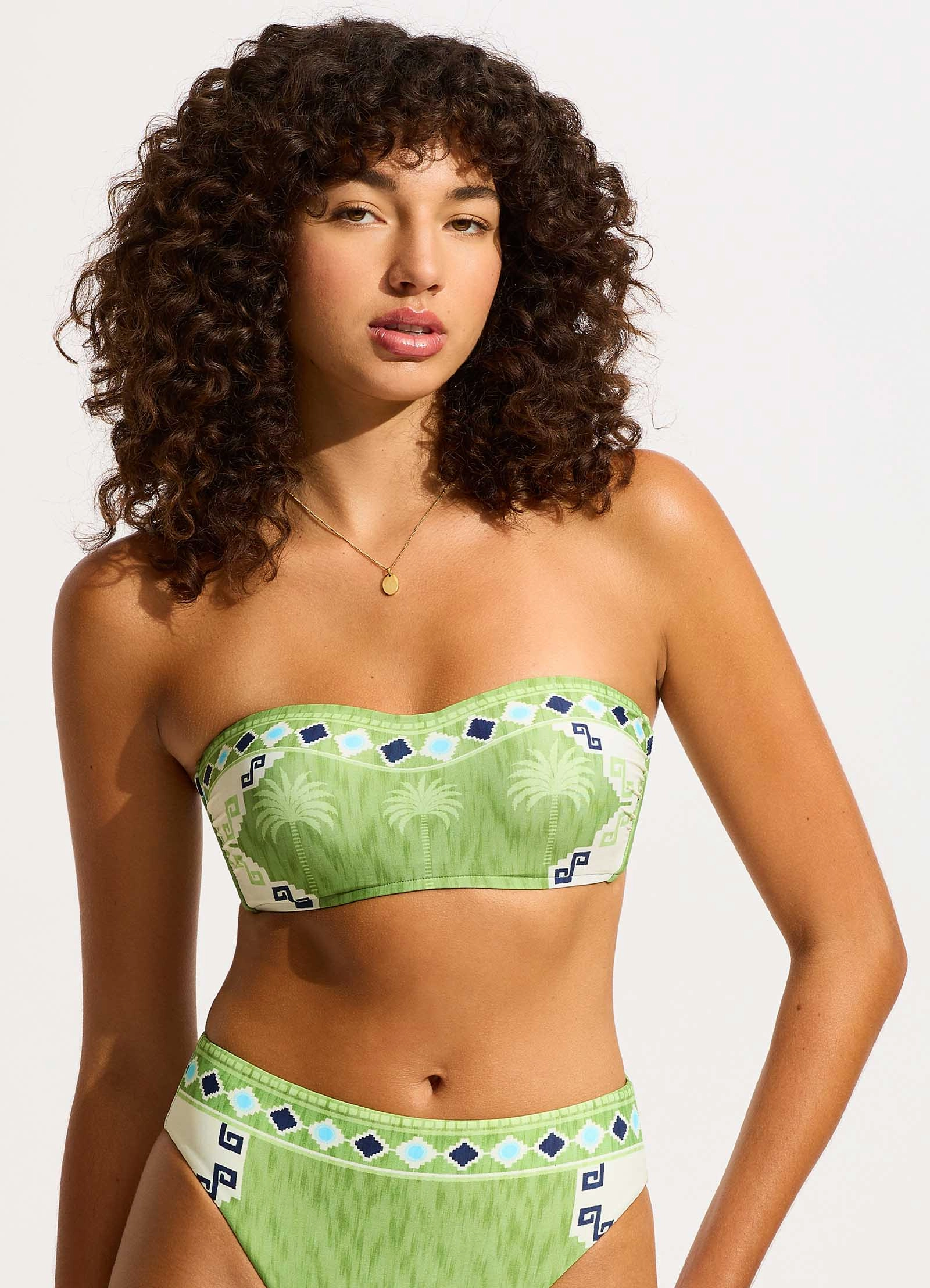 Kasbah Bustier Bandeau Bikini Top - Sage