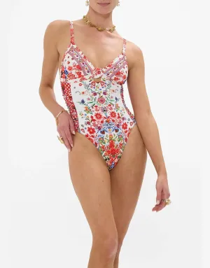 Knot Front Paneled One Piece, Faith Luck & Justice C-D Cups