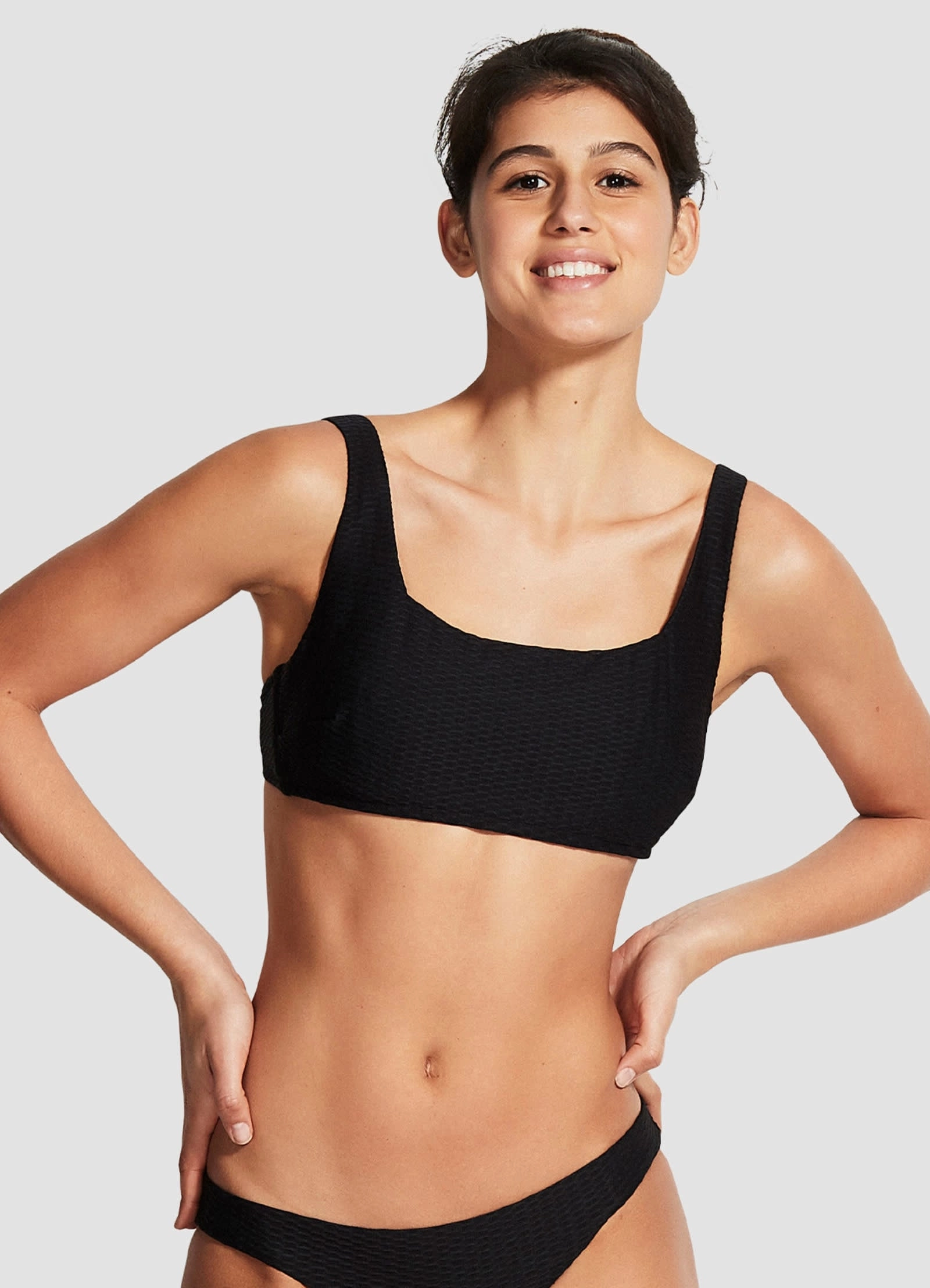 La Luna DD Cup Tank Bikini Top - Black