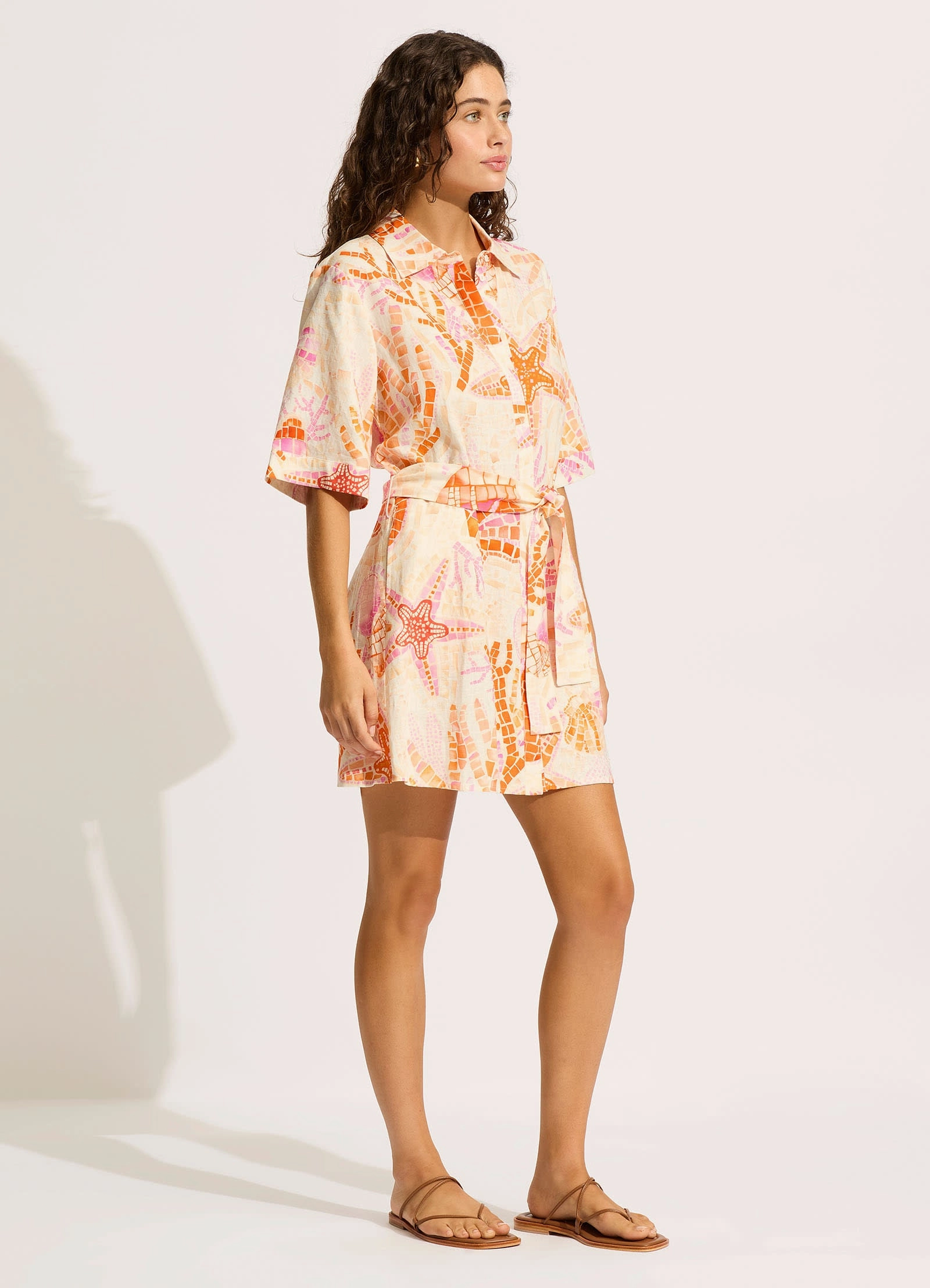 La Mer Mini Shirt Dress - White