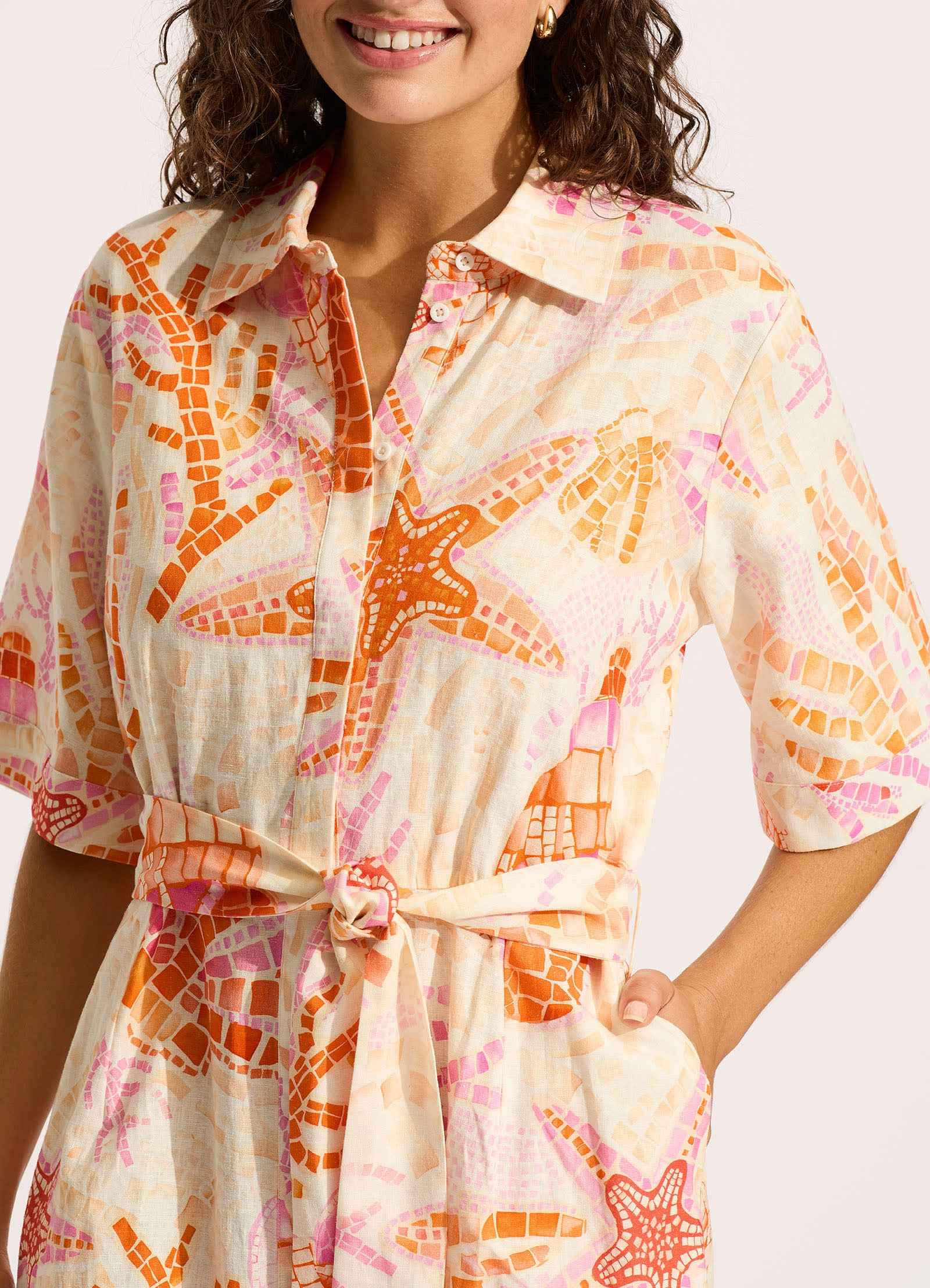 La Mer Mini Shirt Dress - White